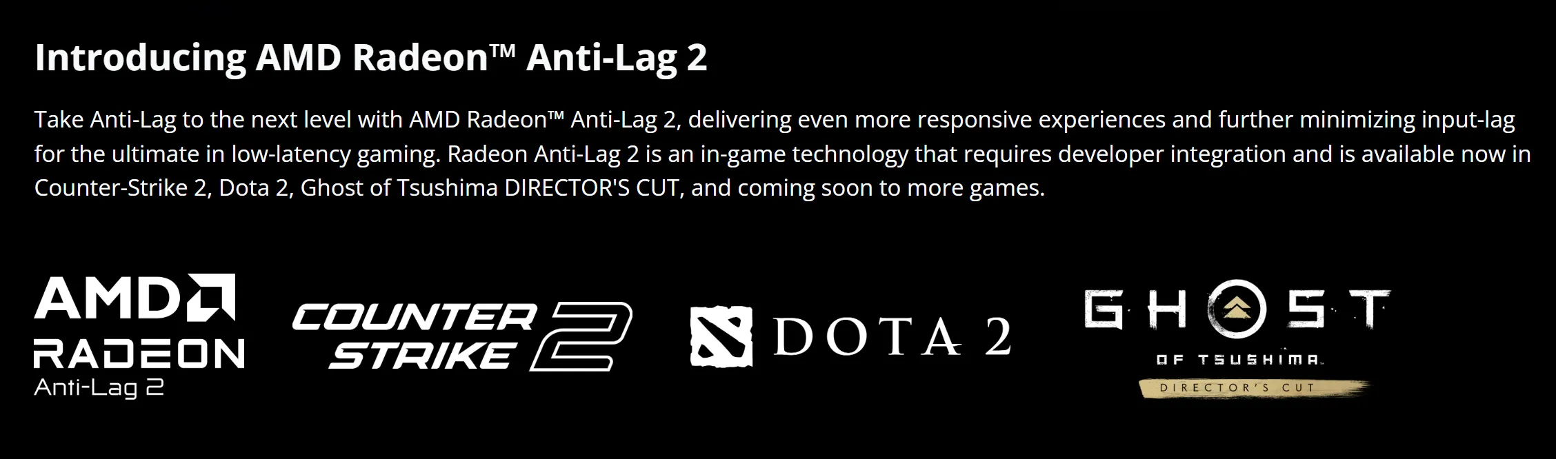 Danh sách các tựa game hiện có hỗ trợ công nghệ giảm độ trễ AMD Radeon Anti-Lag 2