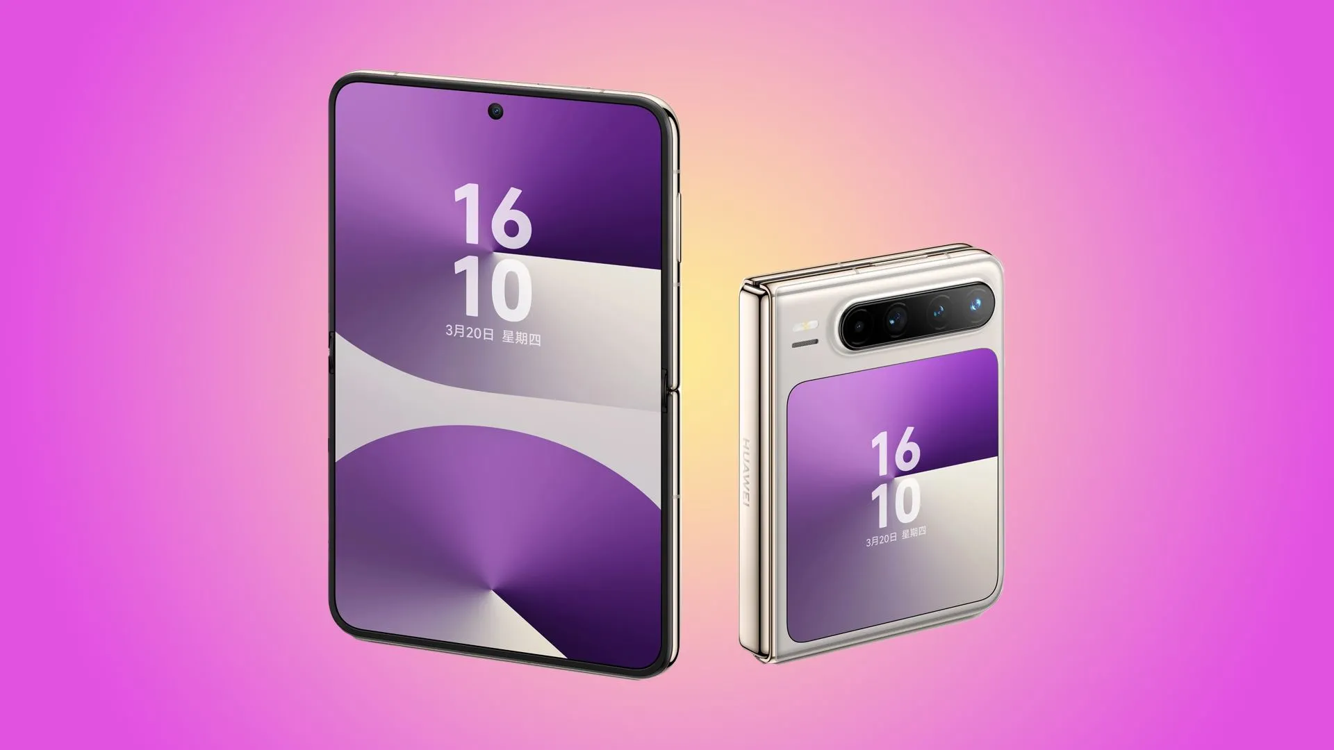 Điện thoại gập Huawei Pura X màu đen với thiết kế độc đáo.