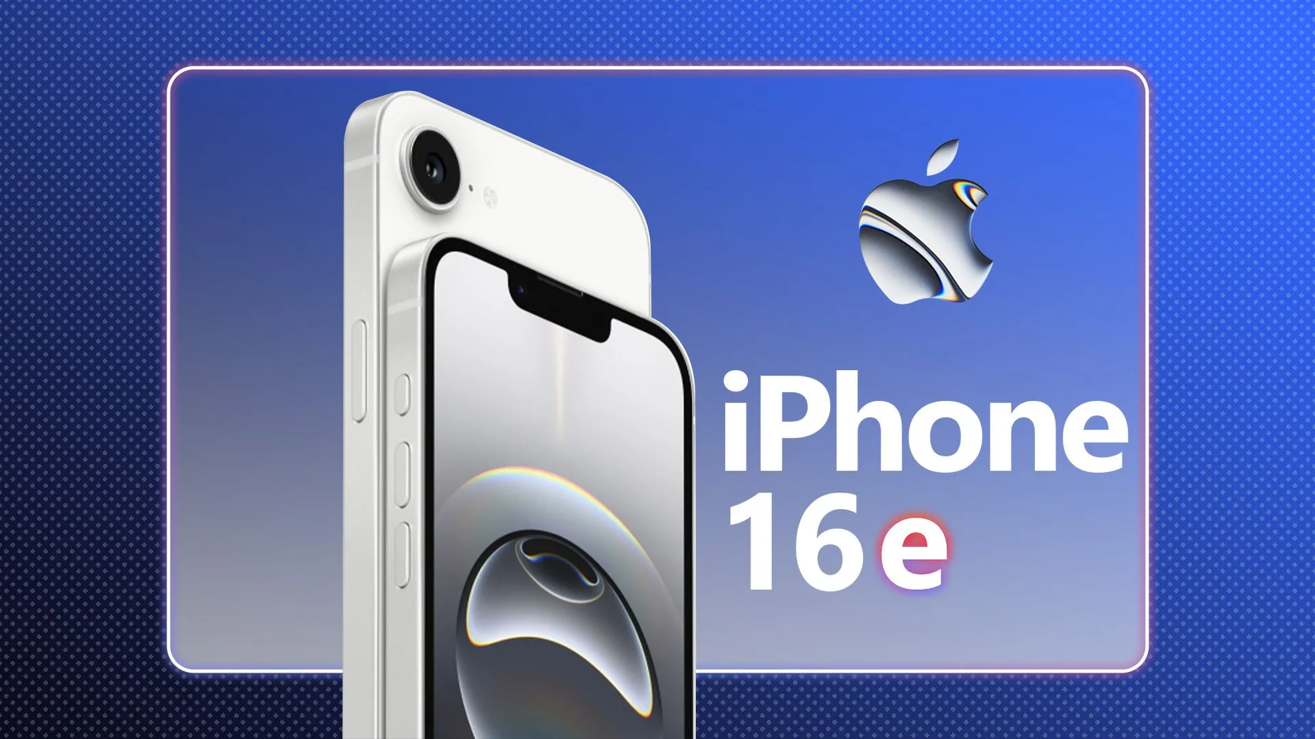 Điện thoại iPhone 16e và logo Apple, biểu tượng cho việc tích hợp modem C1 do Apple tự phát triển