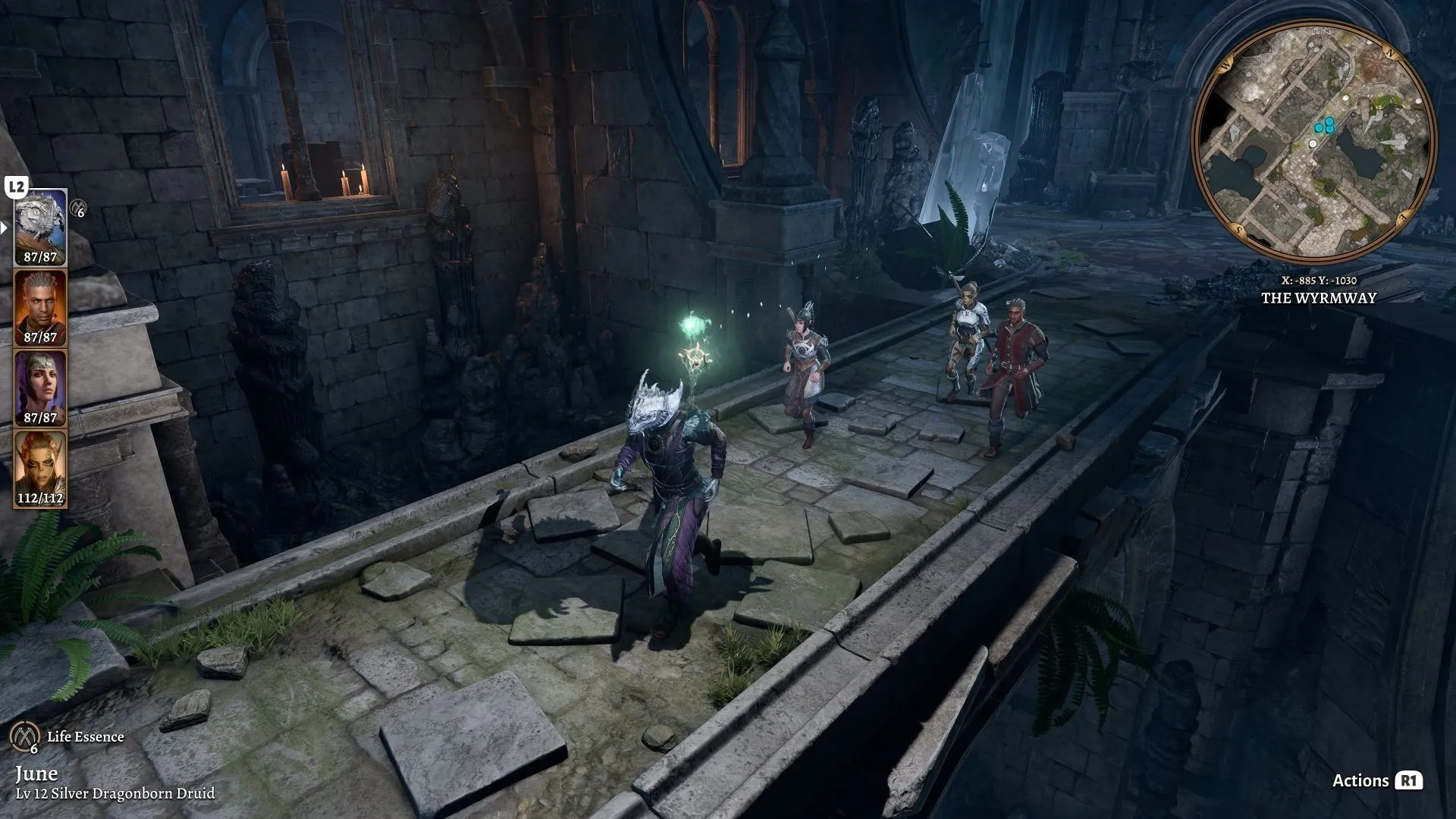 Đội hình phiêu lưu trong thế giới Faerûn rộng lớn của Baldur's Gate 3, minh họa khả năng chơi đa nền tảng (crossplay).