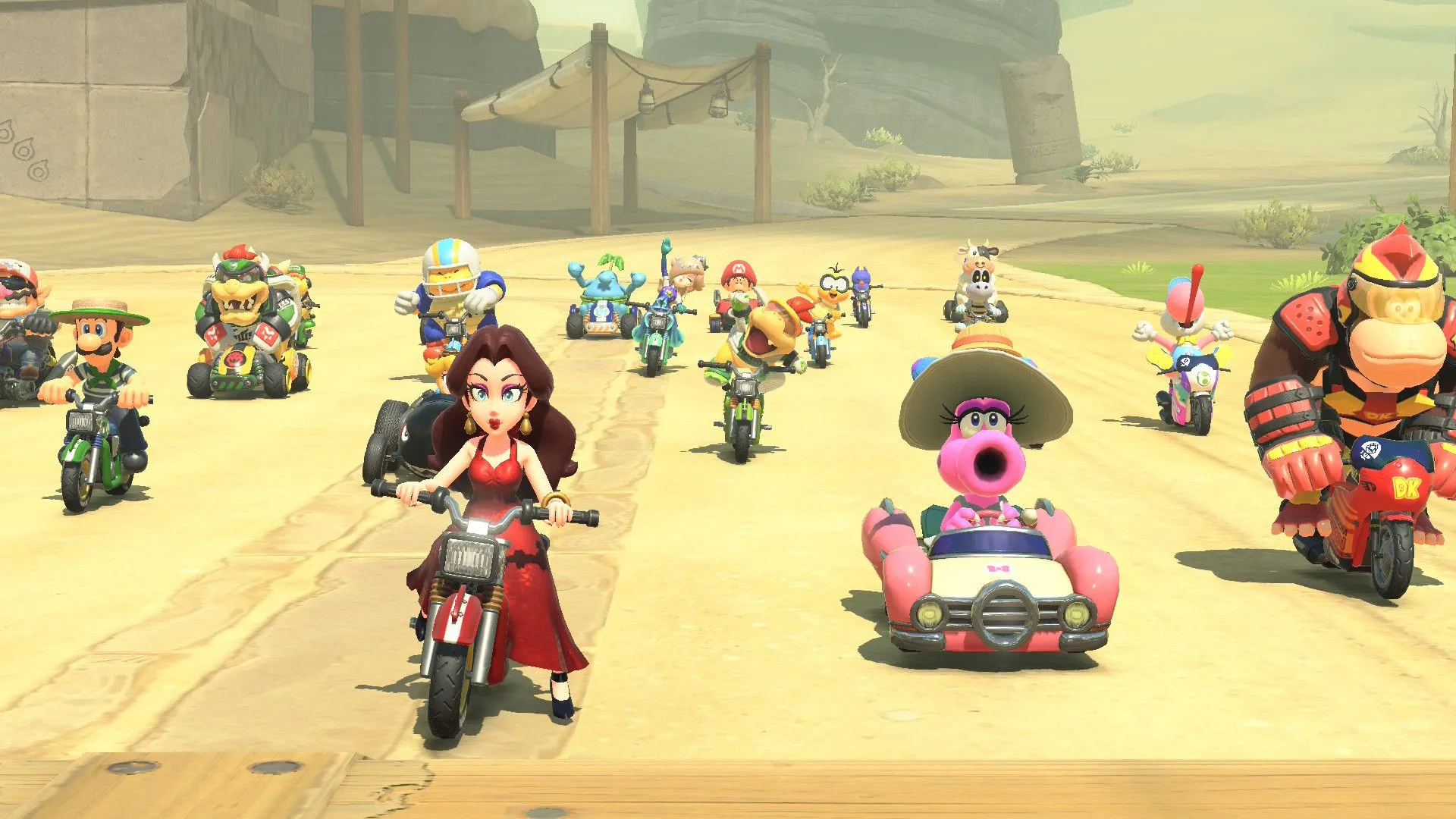 Đội hình xuất phát hoành tráng trong Mario Kart World với 24 tay đua