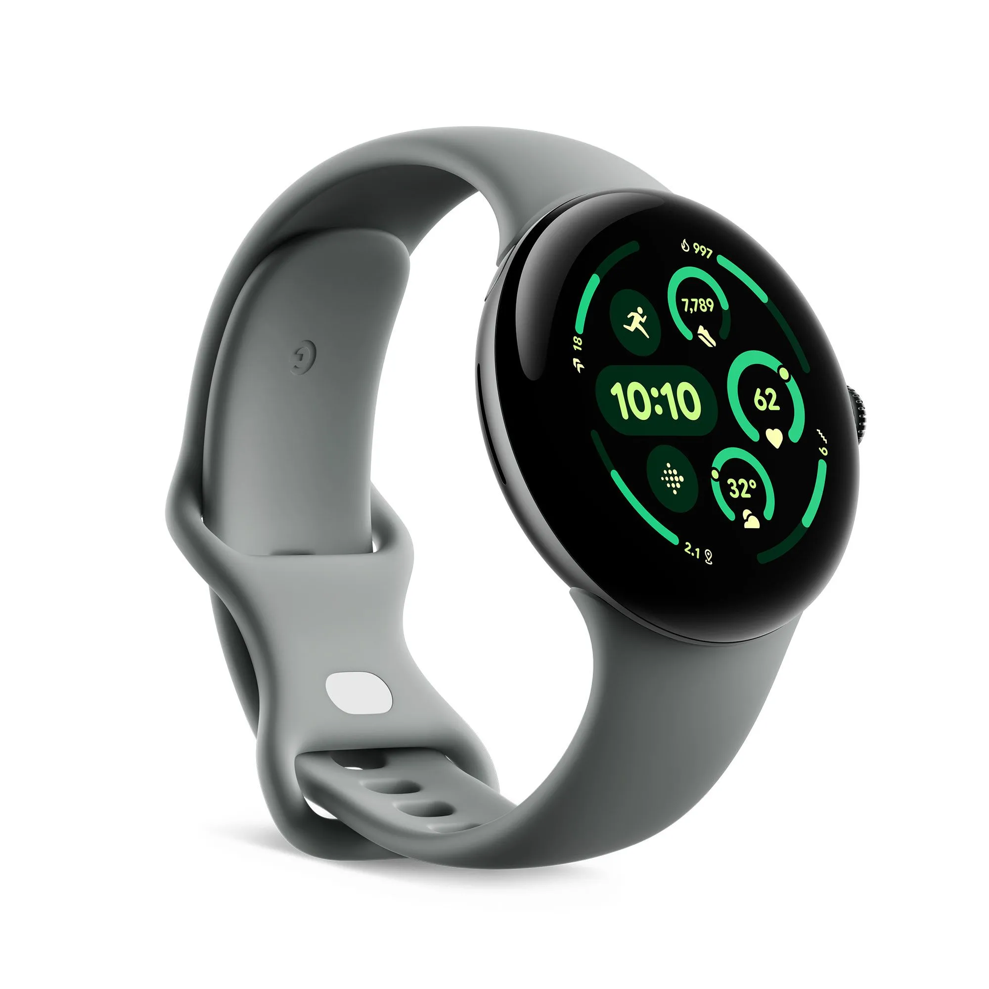 Đồng hồ thông minh Google Pixel Watch 3 màu Hazel với dây đeo cùng màu trên nền trắng