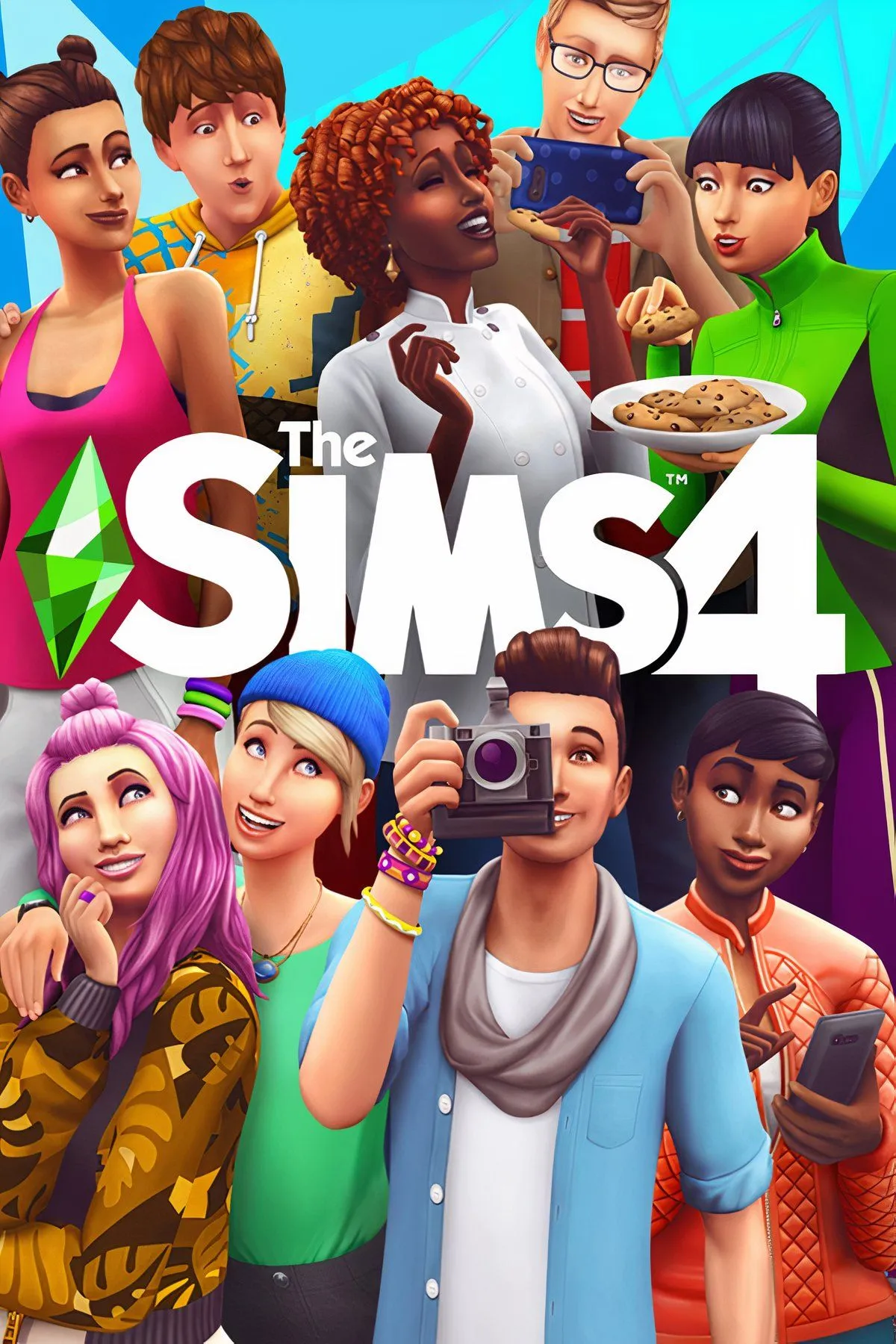 Gia đình Sims đang vui vẻ tương tác trong ngôi nhà được thiết kế đẹp mắt trong The Sims 4