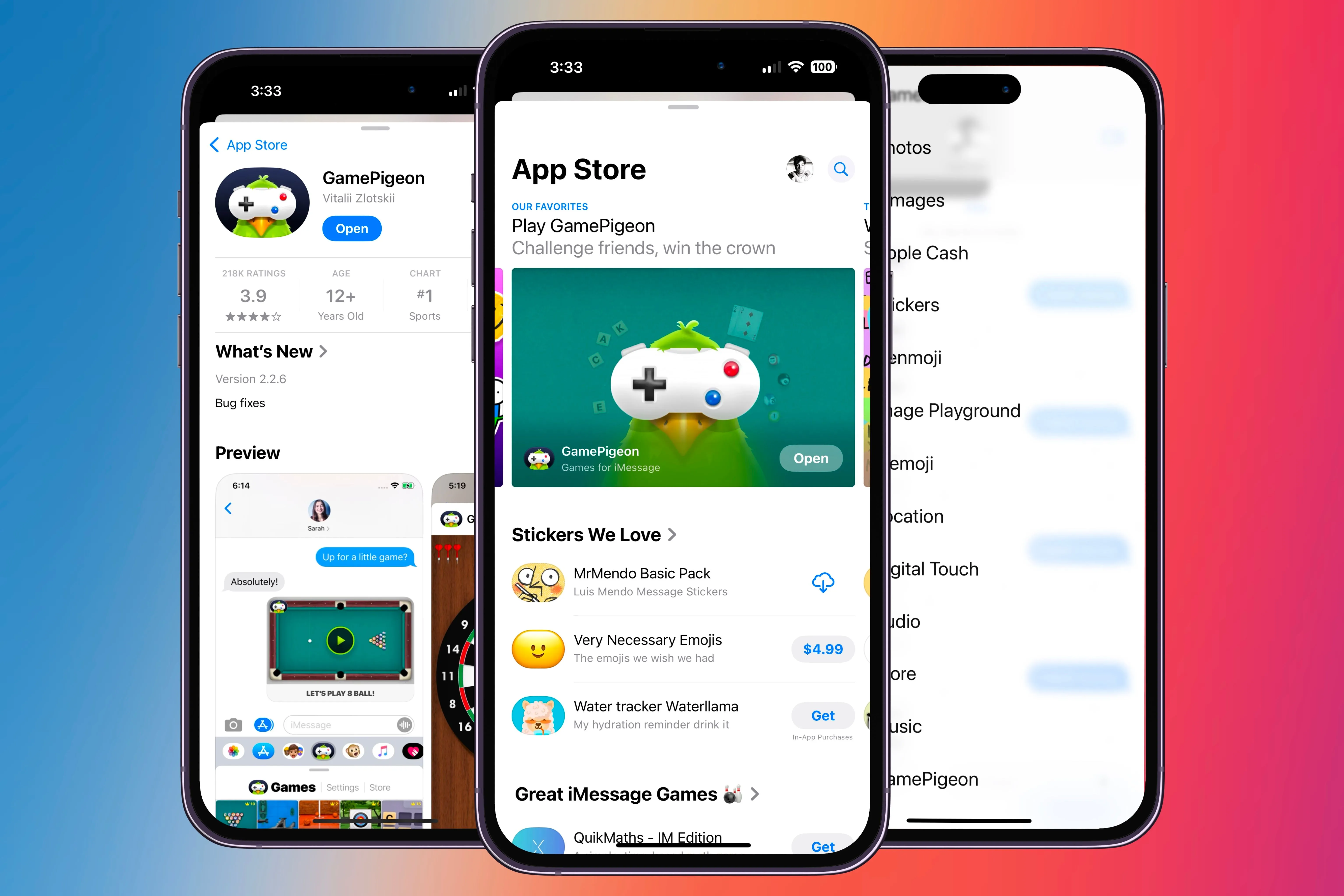 Giao diện cửa hàng ứng dụng iMessage trên các mẫu iPhone khác nhau.