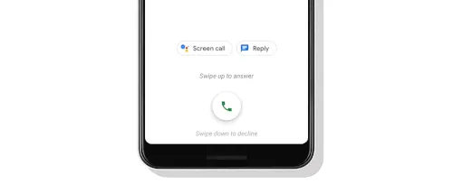 Giao diện cuộc gọi đến hiện tại của ứng dụng Google Phone với cử chỉ vuốt để trả lời hoặc từ chối