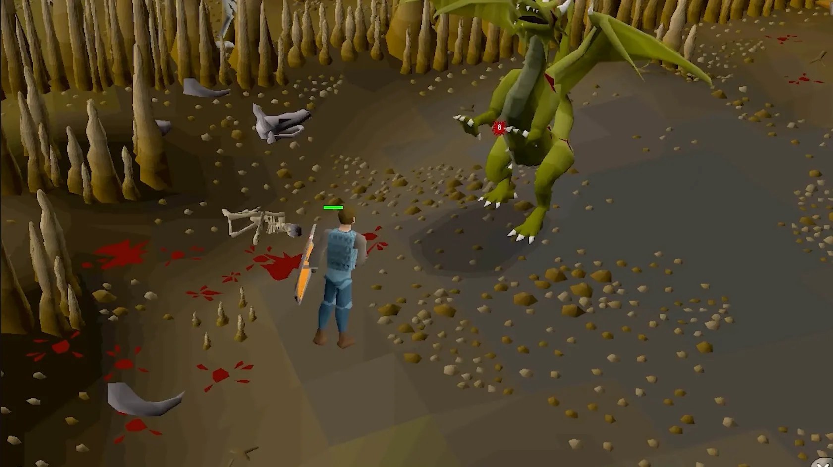 Giao diện game Old School Runescape với nhân vật đang chiến đấu trong thế giới Gielinor