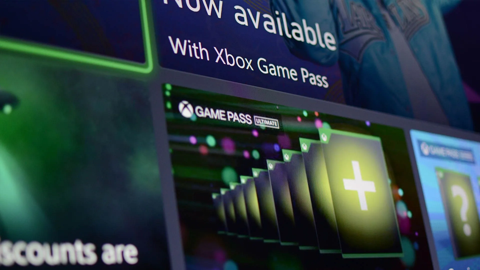 Giao diện lựa chọn Xbox Game Pass trên màn hình Xbox, thể hiện sự tiện lợi của dịch vụ đăng ký game.