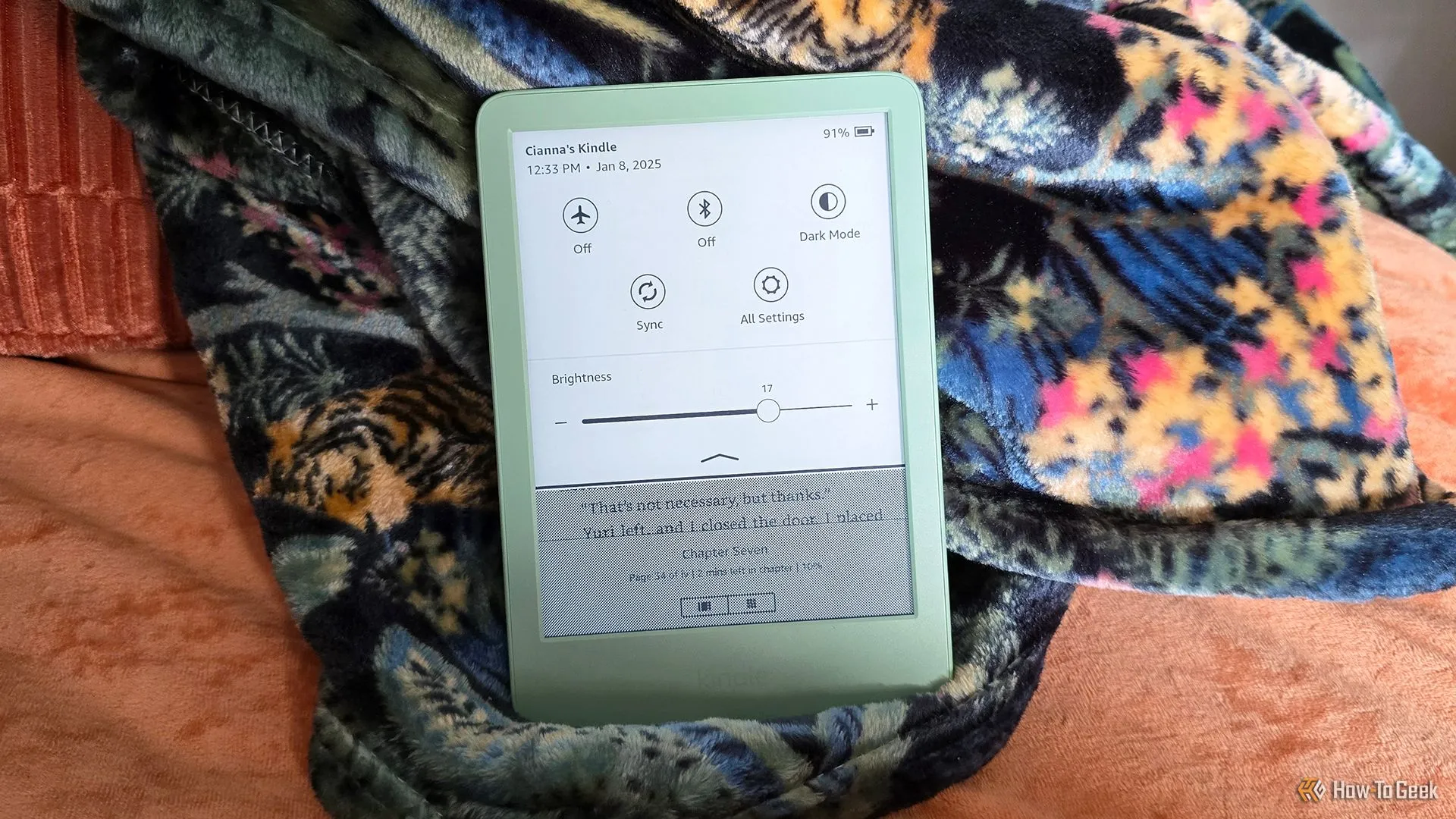 Giao diện menu của máy đọc sách Amazon Kindle thế hệ 11 (2024)