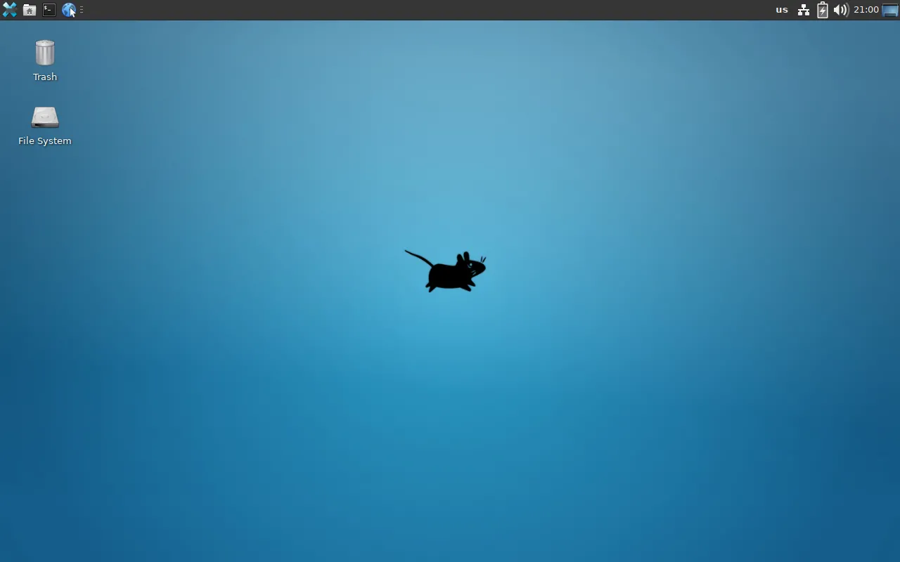 Giao diện môi trường desktop Xfce của hệ điều hành PorteuX trên màn hình máy tính.