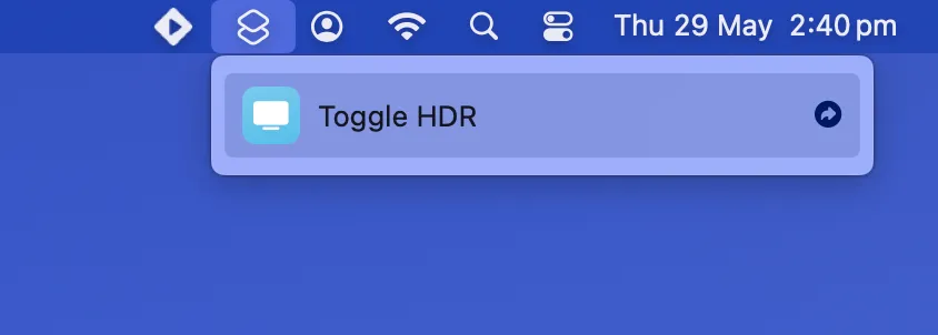 Giao diện Shortcuts trên macOS cho phép chuyển đổi chế độ HDR thủ công, giải pháp cho vấn đề hiển thị trên Mac mini.