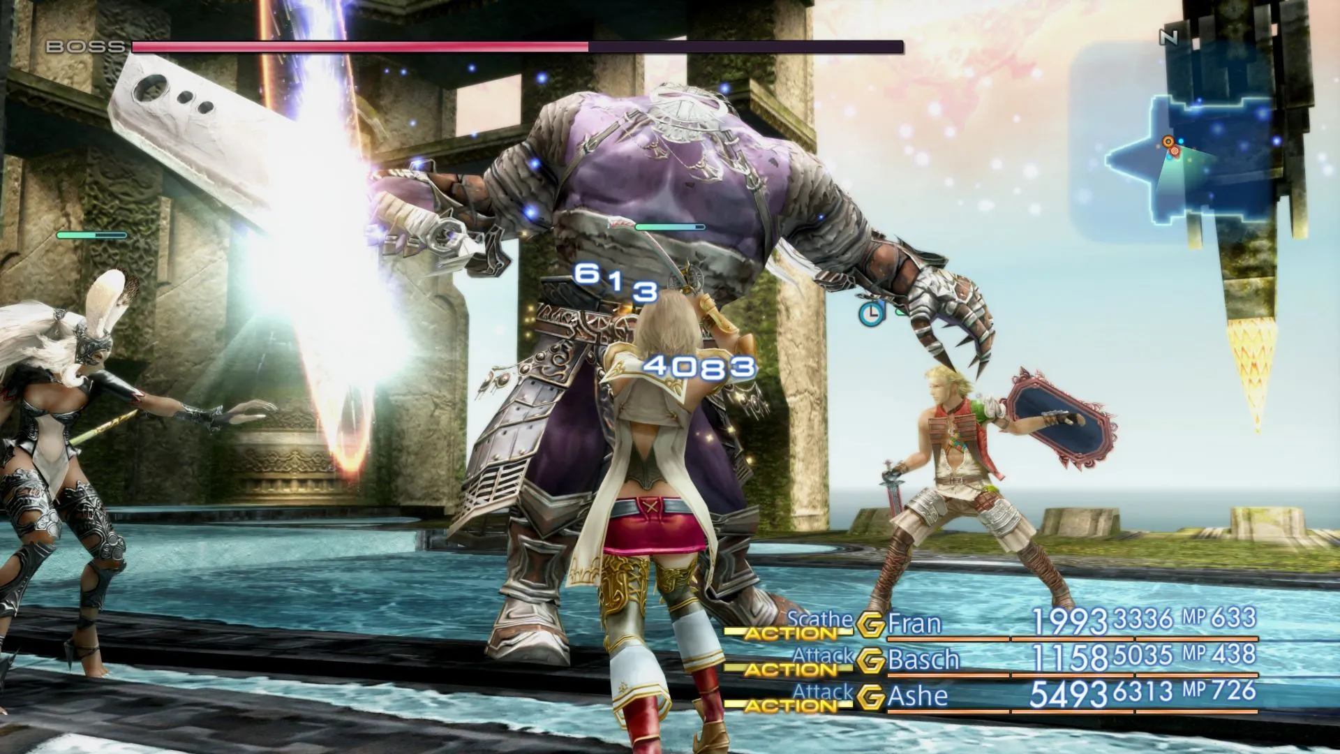 Hệ thống chiến đấu đặc trưng trong Final Fantasy XII, minh họa sự đổi mới và những thay đổi gây tranh cãi đã định hình thương hiệu Final Fantasy.