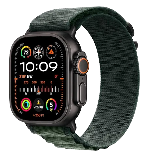 Hình ảnh cận cảnh Apple Watch Ultra 2 với thiết kế bền bỉ, cho thấy khả năng thực hiện các tác vụ xác thực và thanh toán.