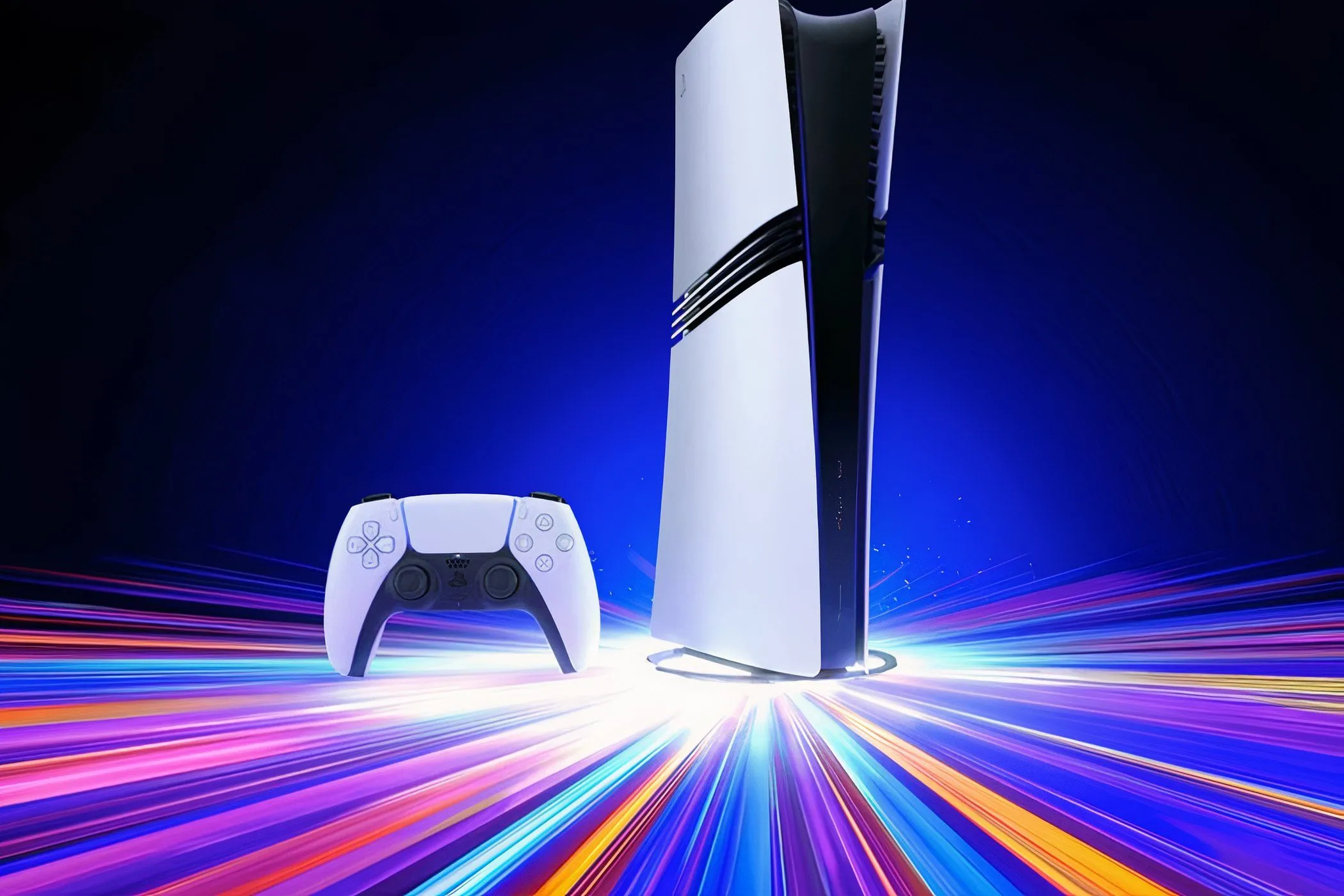 Hình ảnh máy chơi game PlayStation 5 Pro của Sony với thiết kế hiện đại