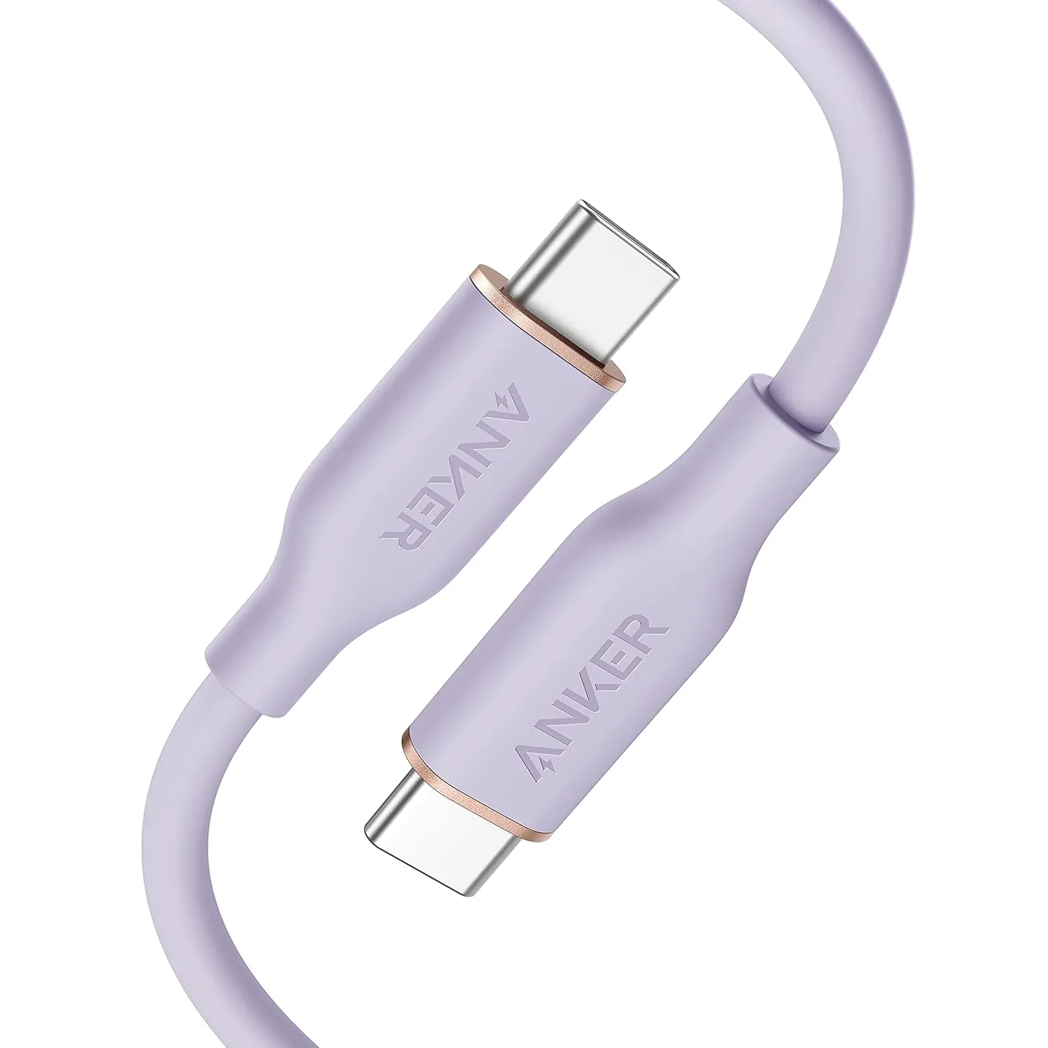 Hình ảnh minh họa cáp sạc Anker USB-C 100W màu sắc nổi bật, một ví dụ về dây sạc nhiều màu giúp dễ dàng quản lý và phân biệt các loại cáp sạc khác nhau.