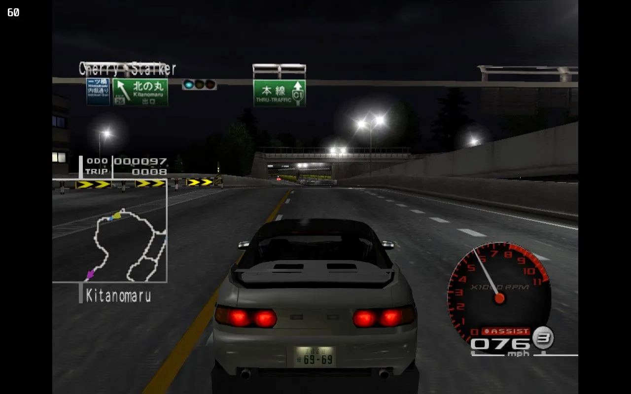 Hình ảnh Tokyo Xtreme Racer Zero chạy qua PCSX2 trên Steam Deck, cho thấy đồ họa game được nâng cấp.