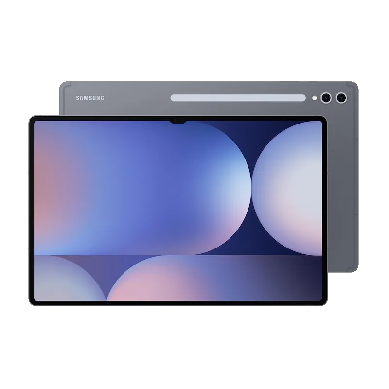Hình ảnh tổng thể mặt trước và mặt sau của Samsung Galaxy Tab S10 Ultra màu bạc