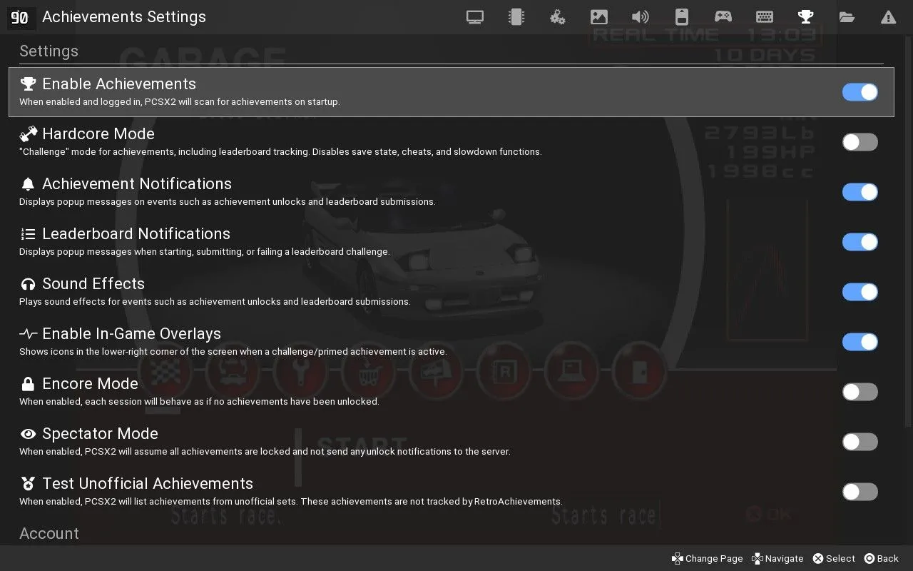 Hỗ trợ tính năng RetroAchievements trong trình giả lập PCSX2, mở rộng trải nghiệm chơi game retro.