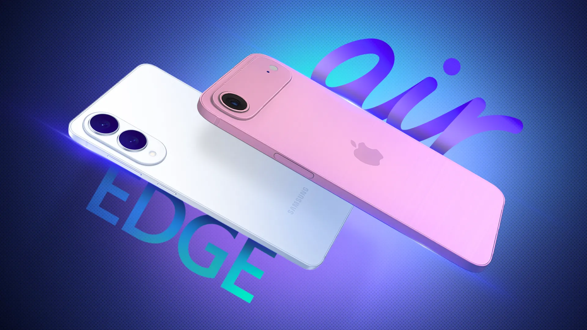 iPhone 17 Air và Galaxy S25 Edge trên nền gradient