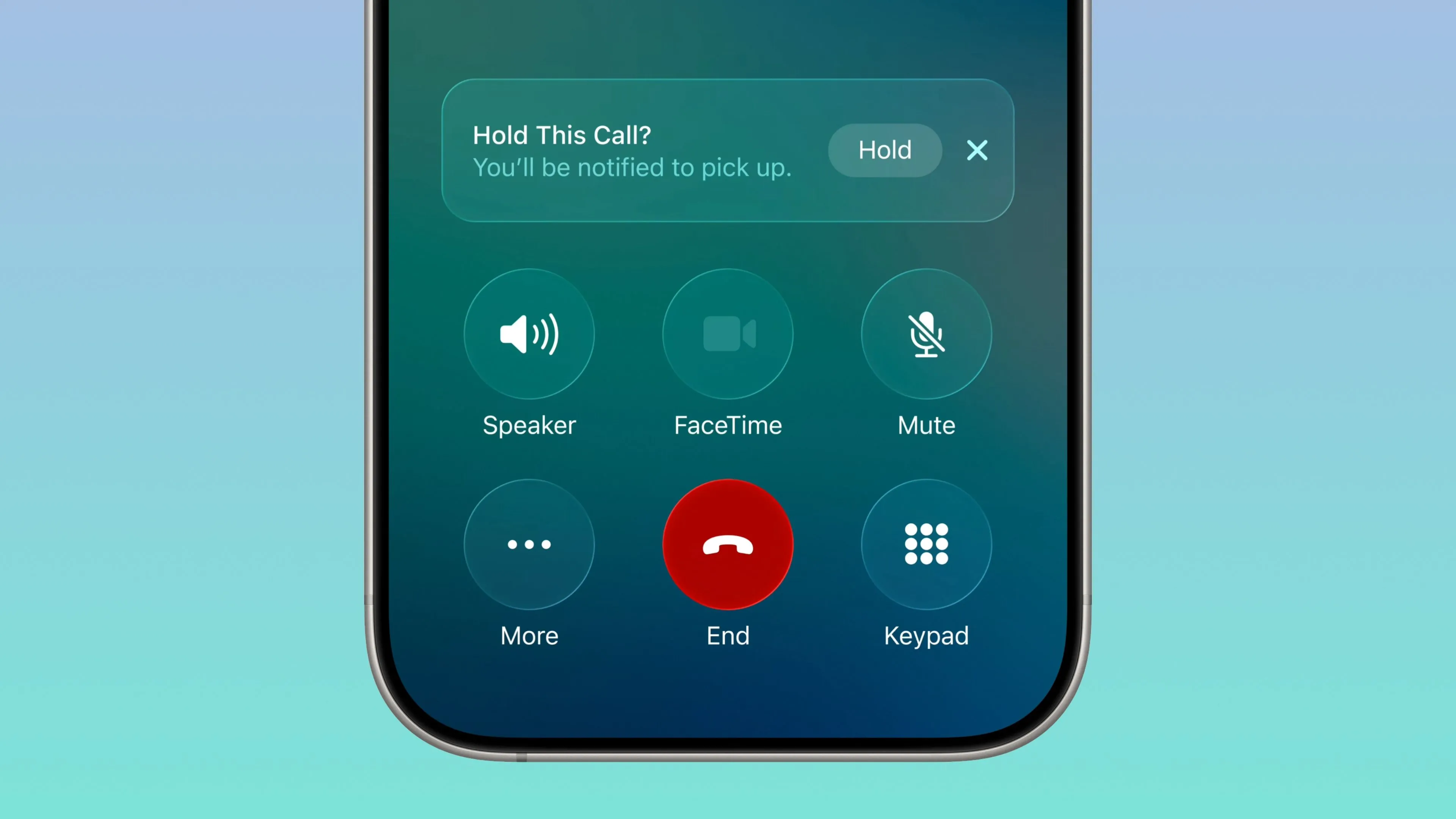 iPhone hiển thị biểu ngữ &quot;Giữ cuộc gọi này&quot; (Hold Assist) cho cuộc gọi đến trong ứng dụng Điện thoại trên iOS 26.