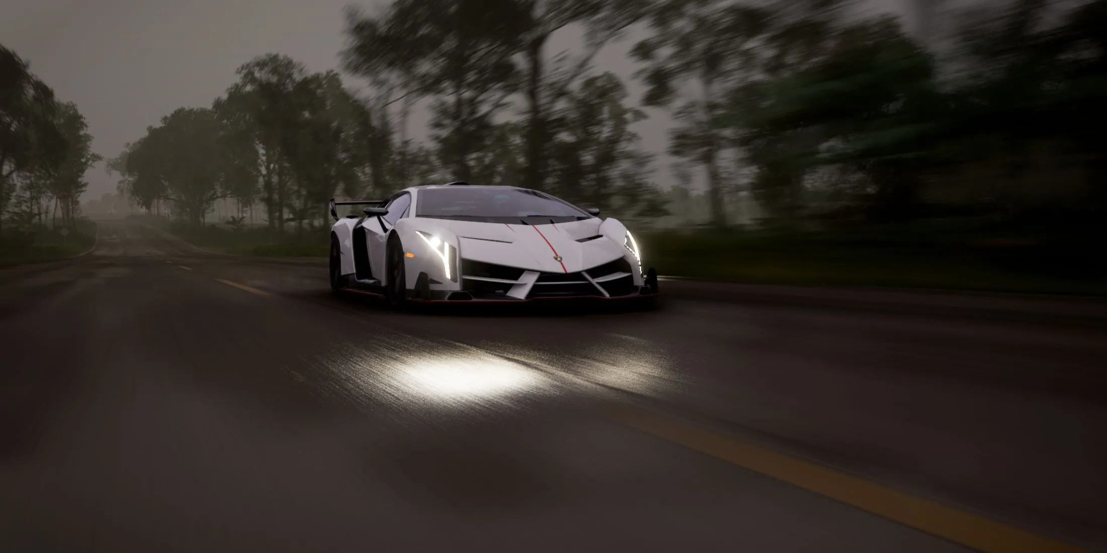 Lamborghini Veneno tăng tốc trên đường đua Forza Horizon 5