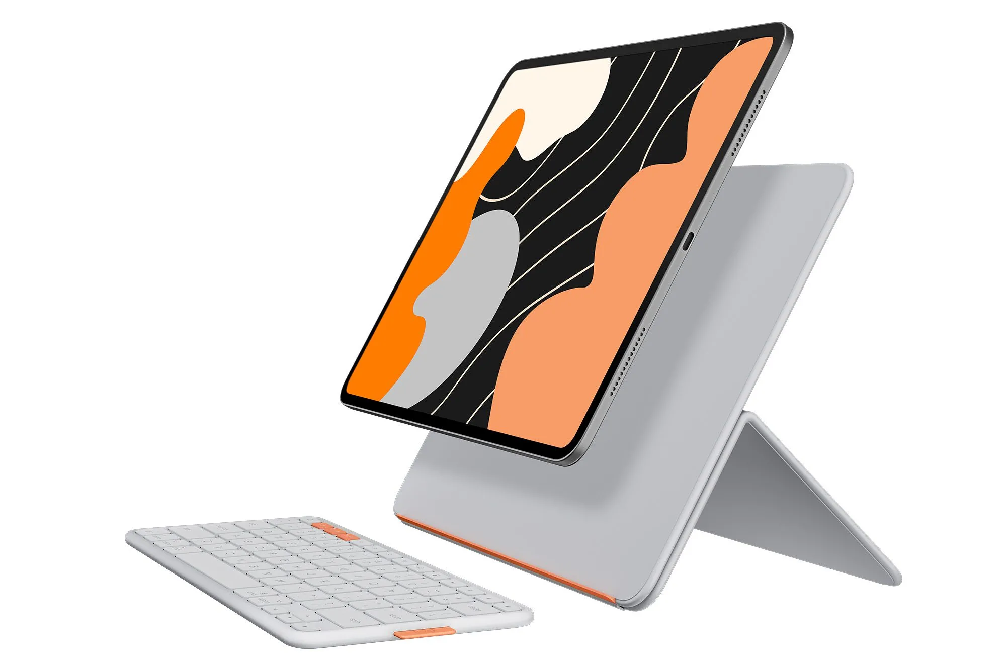 Logitech Flip Folio Pale Grey: Bàn phím không dây và chân đế đa năng cho iPad Pro 13 inch