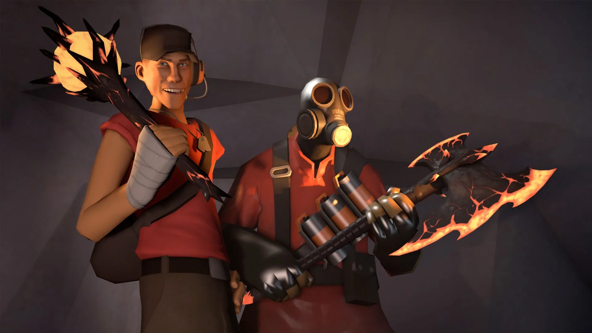Logo game Team Fortress 2 với hình ảnh các nhân vật phong cách hoạt hình