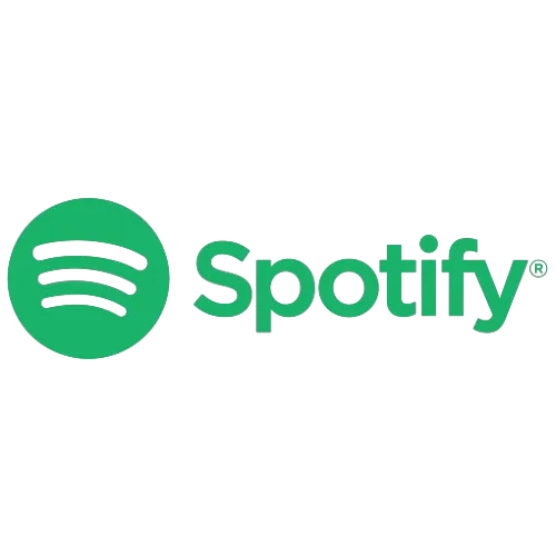 Logo Spotify màu xanh lá cây trên nền trong suốt, biểu tượng dịch vụ nghe nhạc trực tuyến và offline.