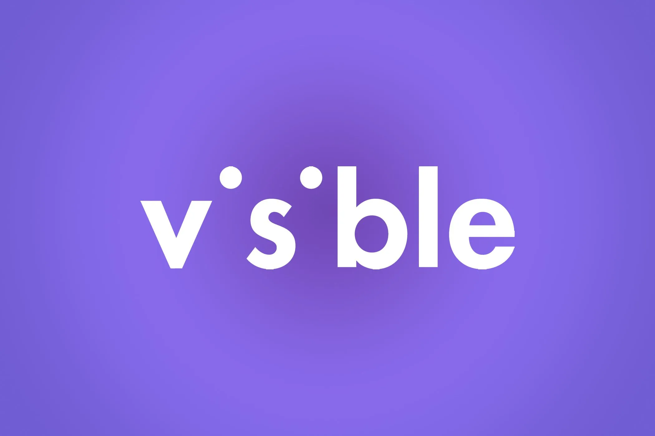 Logo Visible với chữ màu trắng trên nền tím, biểu tượng của dịch vụ di động 5G cạnh tranh.
