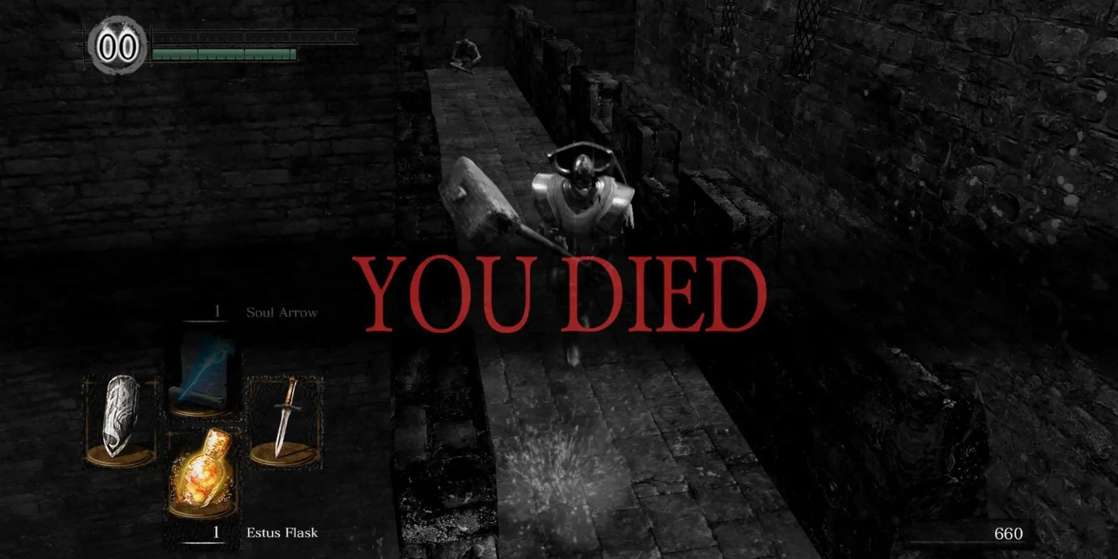 Màn hình &quot;Bạn đã chết&quot; quen thuộc trong Dark Souls Remastered