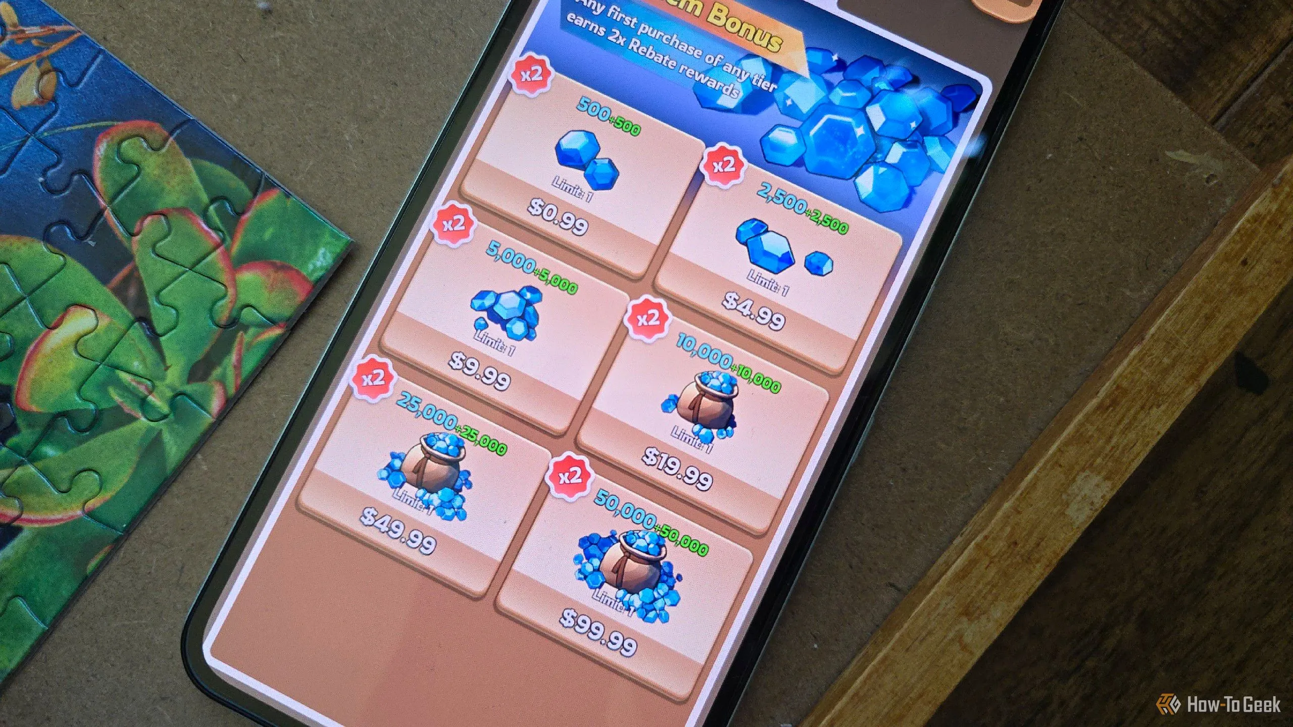 Màn hình giao dịch siêu nhỏ trong game Kingshot trên điện thoại CMF Phone 2 Pro, minh họa việc mua vật phẩm trong game miễn phí