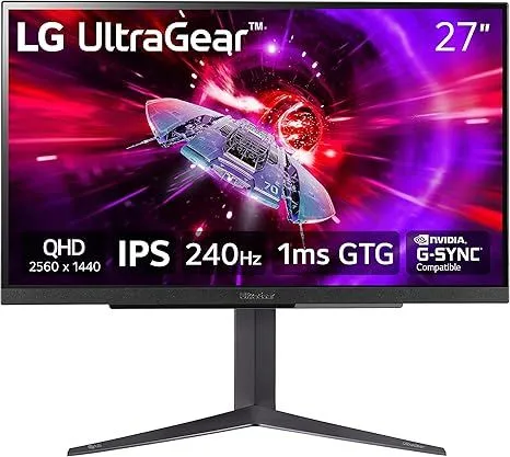 Màn hình LG UltraGear 27GR83Q-B 27 inch 1440p, không gian rộng rãi để hiển thị nhiều biểu tượng khay hệ thống.