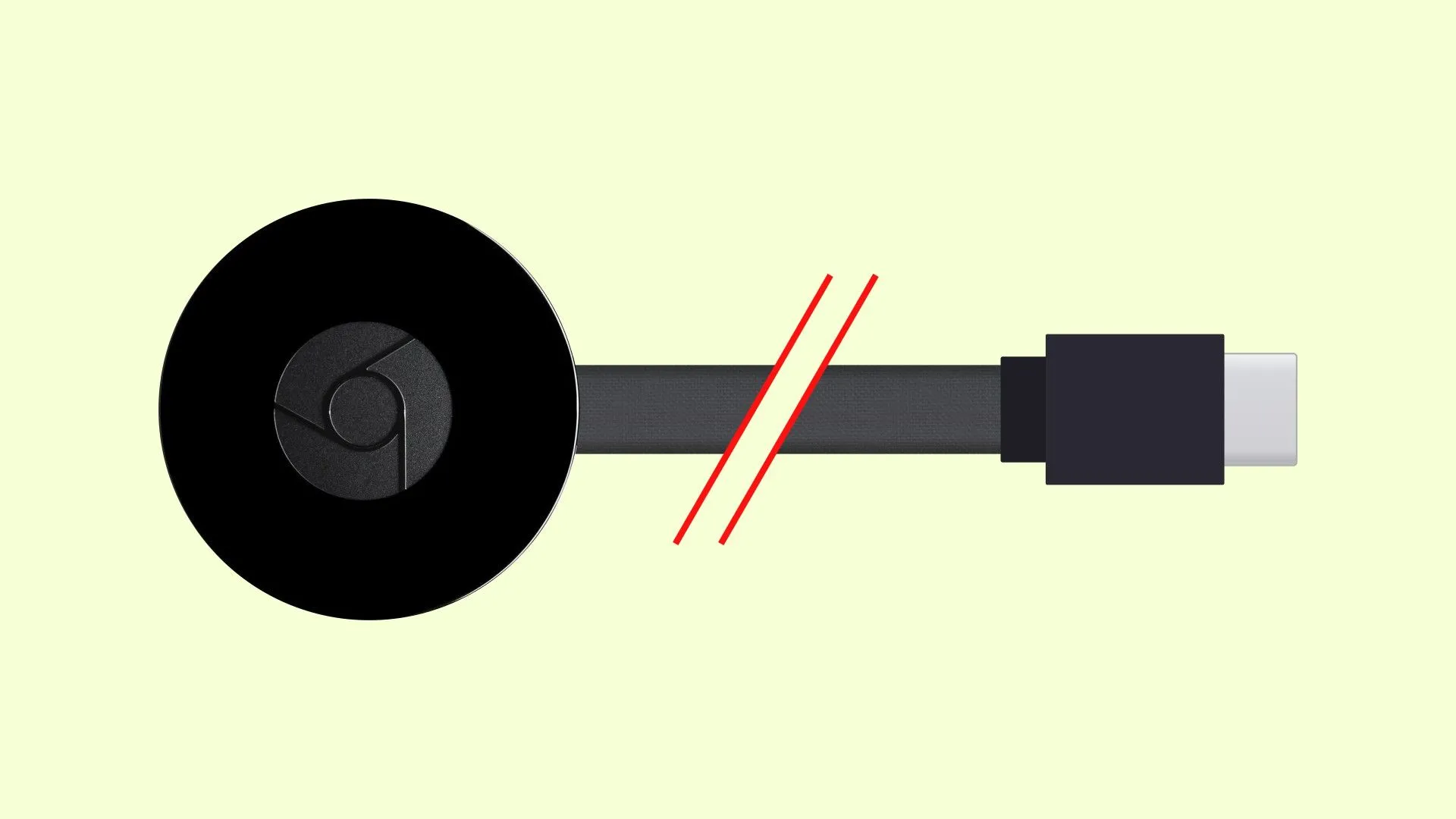Màn hình tivi hiển thị thông báo lỗi 'Chromecast không khả dụng' với biểu tượng màu vàng, sau khi Google khắc phục sự cố.