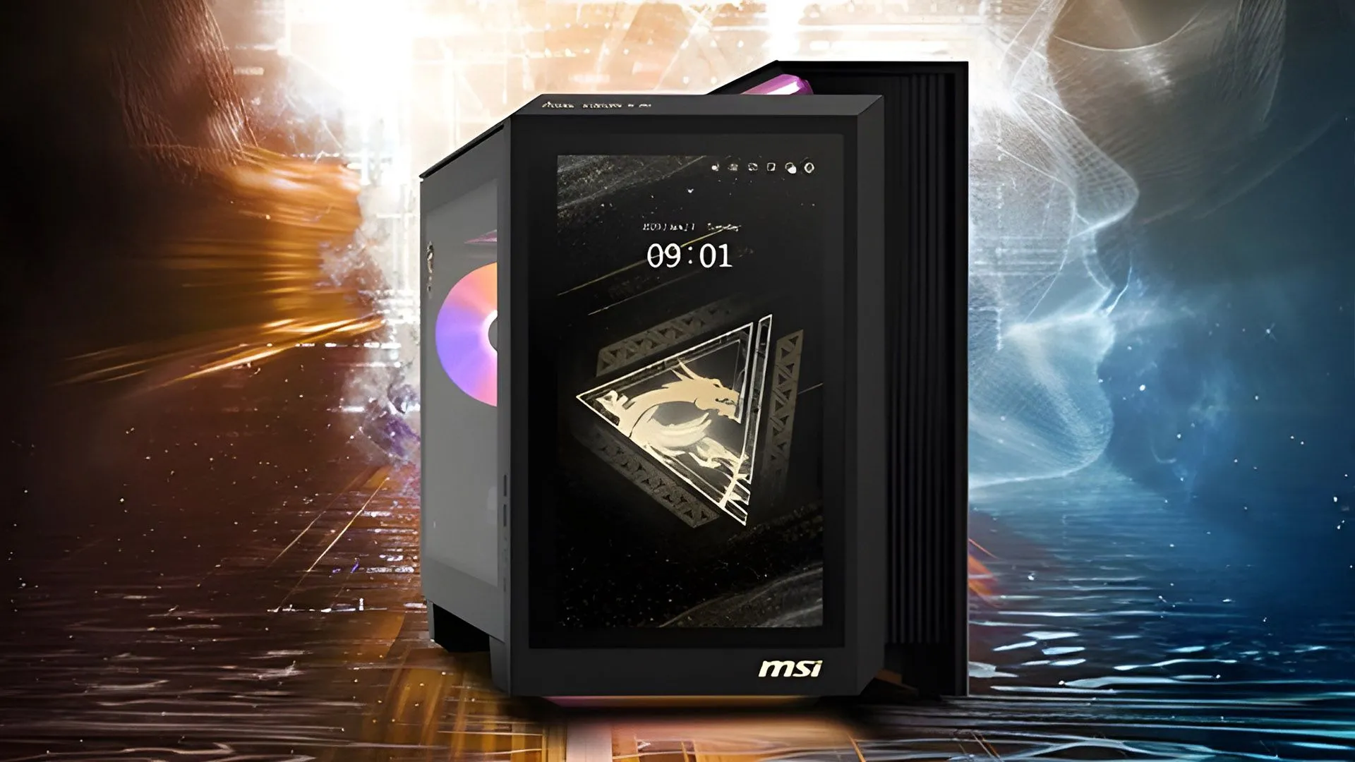 Mẫu case PC mới của MSI có màn hình cảm ứng lớn tích hợp ở mặt trước, thể hiện xu hướng thiết kế độc đáo