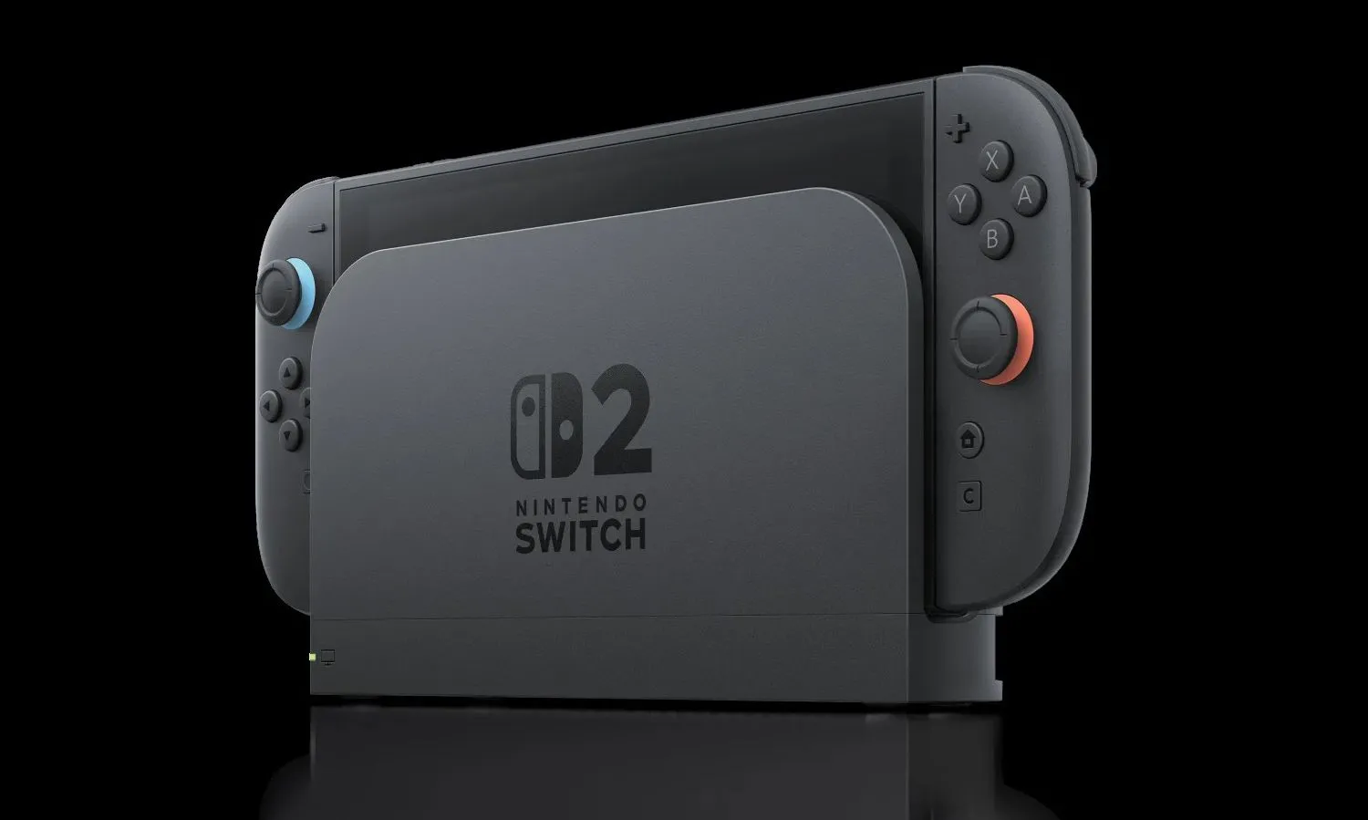 Máy chơi game Nintendo Switch 2 đang đặt trong dock, sẵn sàng xuất hình ảnh 4K HDR ra TV với hệ thống tản nhiệt tích hợp.