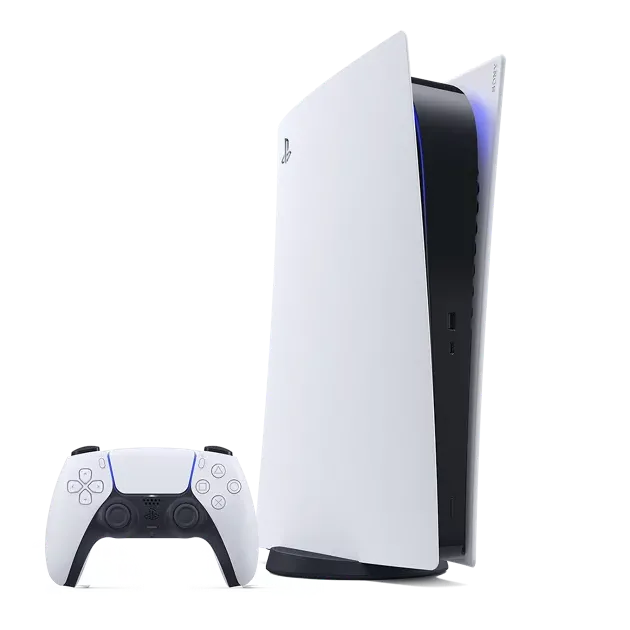 Máy console PlayStation 5 màu trắng, một đối thủ cạnh tranh về hiệu suất trong phân khúc game console.