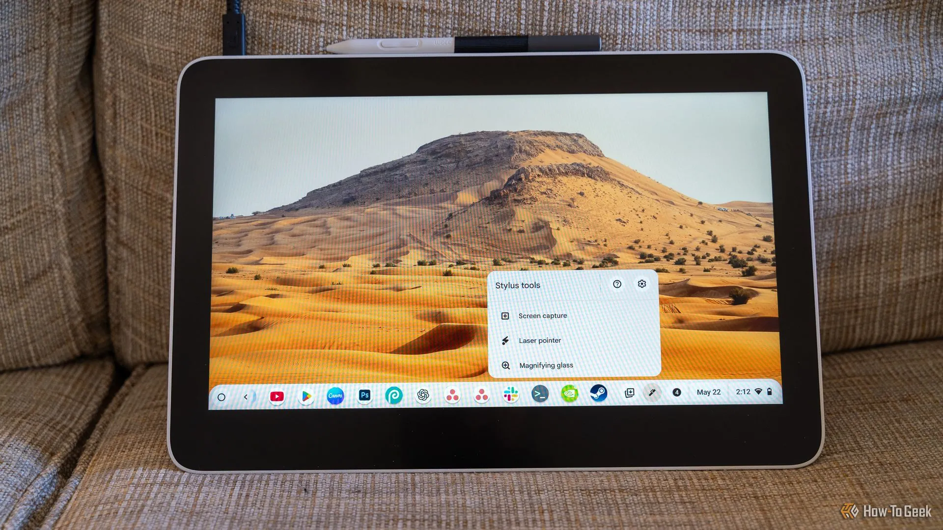 Menu tùy chỉnh nhập liệu bút cảm ứng trên Chromebook với bảng vẽ Wacom