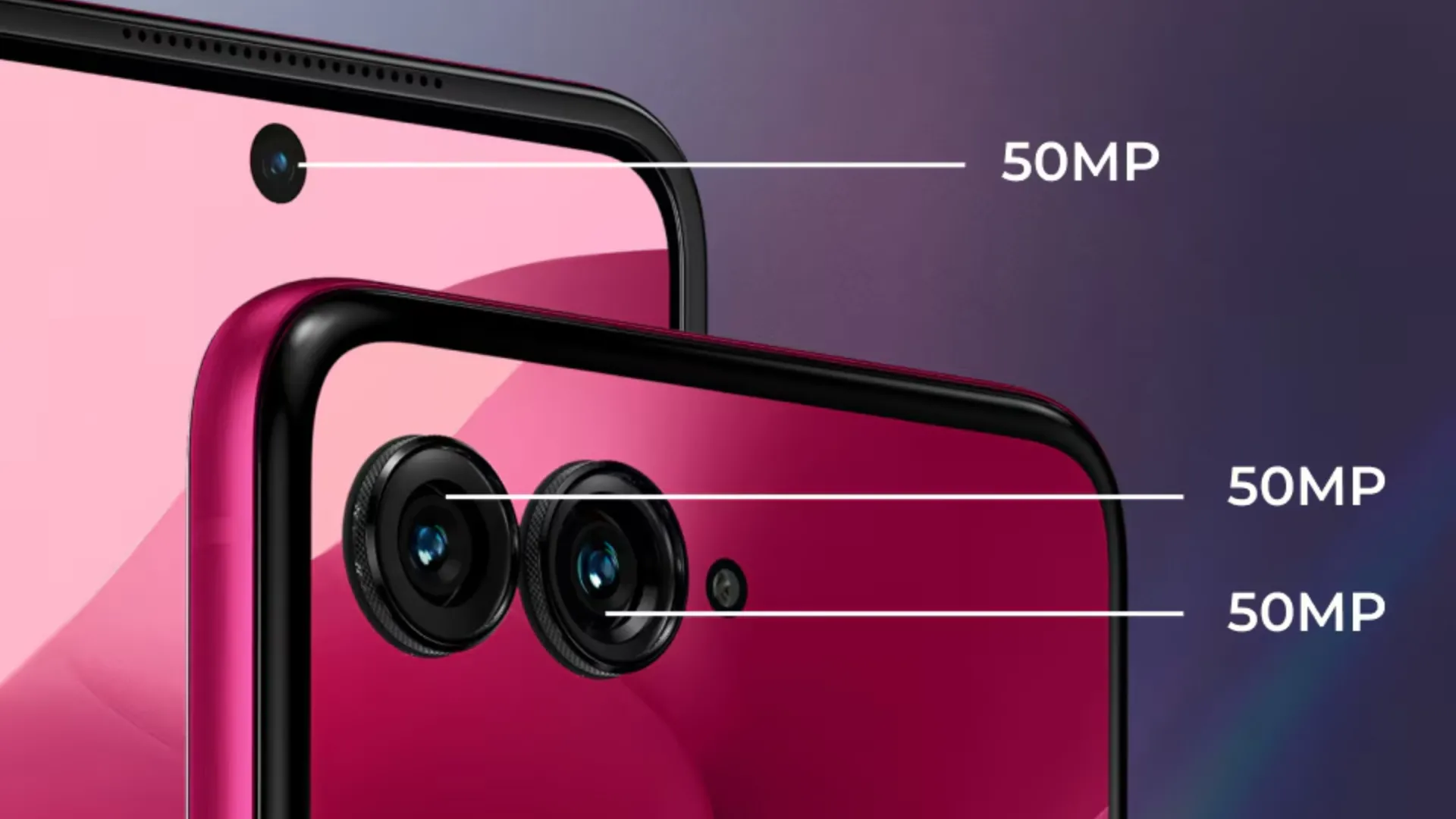 Minh họa ba camera 50MP trên Razr Ultra