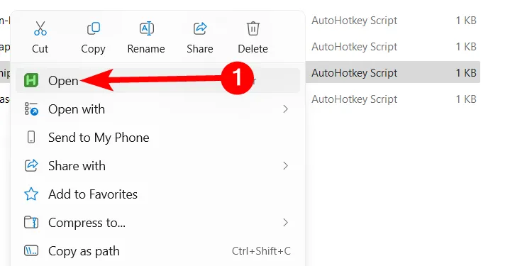Mở và chỉnh sửa script AutoHotkey