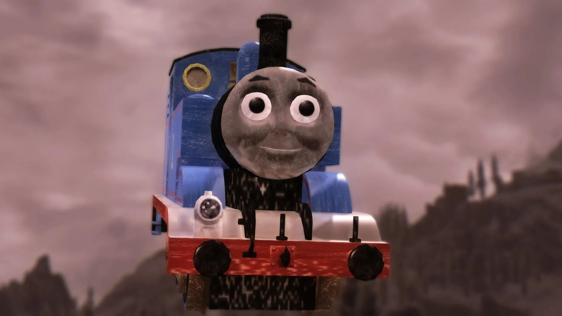 Mod Thomas the Tank Engine trong Skyrim, minh họa khả năng mod đa dạng trên PC