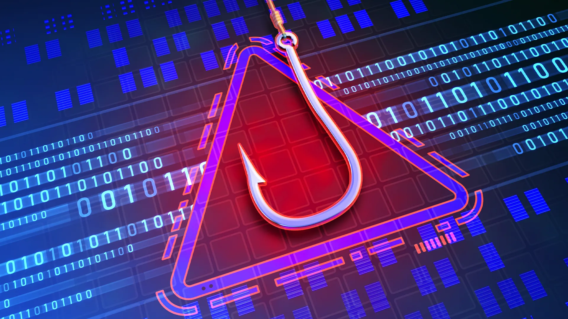 Một chiếc móc câu biểu tượng cho tấn công lừa đảo (phishing), với dữ liệu cá nhân là mồi nhử