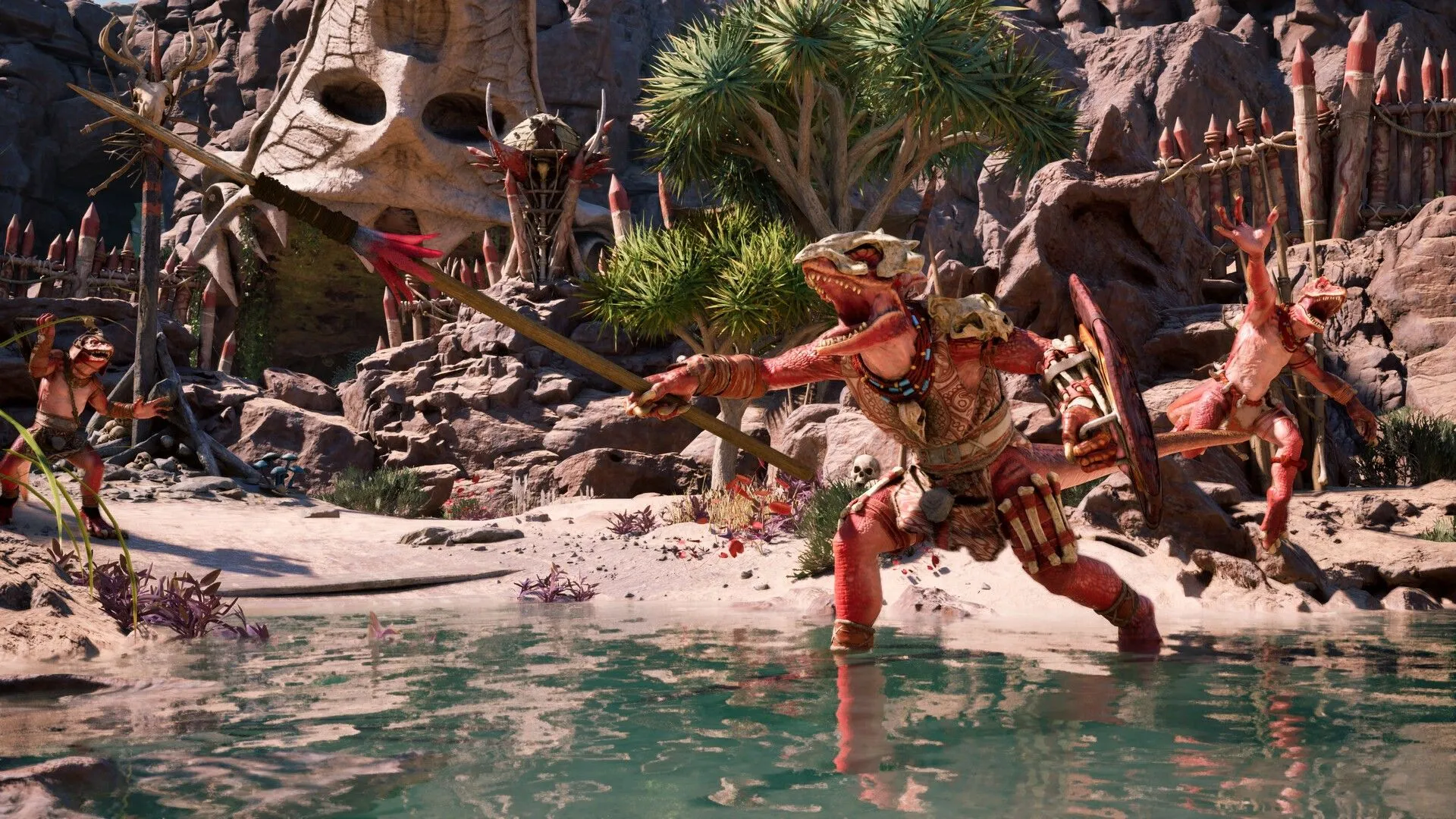 Một nhân vật người thằn lằn từ game nhập vai Avowed của Obsidian Entertainment, thể hiện sự đa dạng của thư viện game PC.