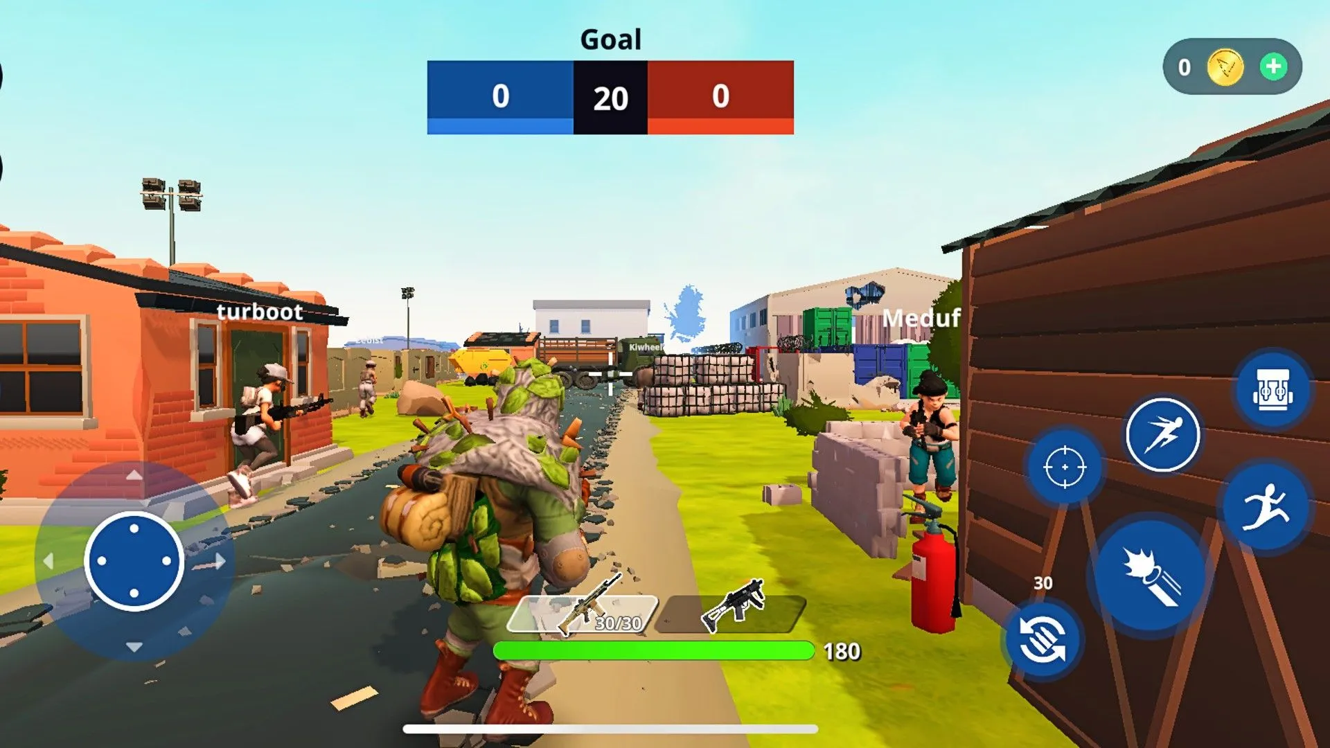 Một quái vật cầm vũ khí nhắm vào nhân vật trên game Android được tạo bằng Struckd, minh họa khả năng phát triển game 3D trên thiết bị di động.