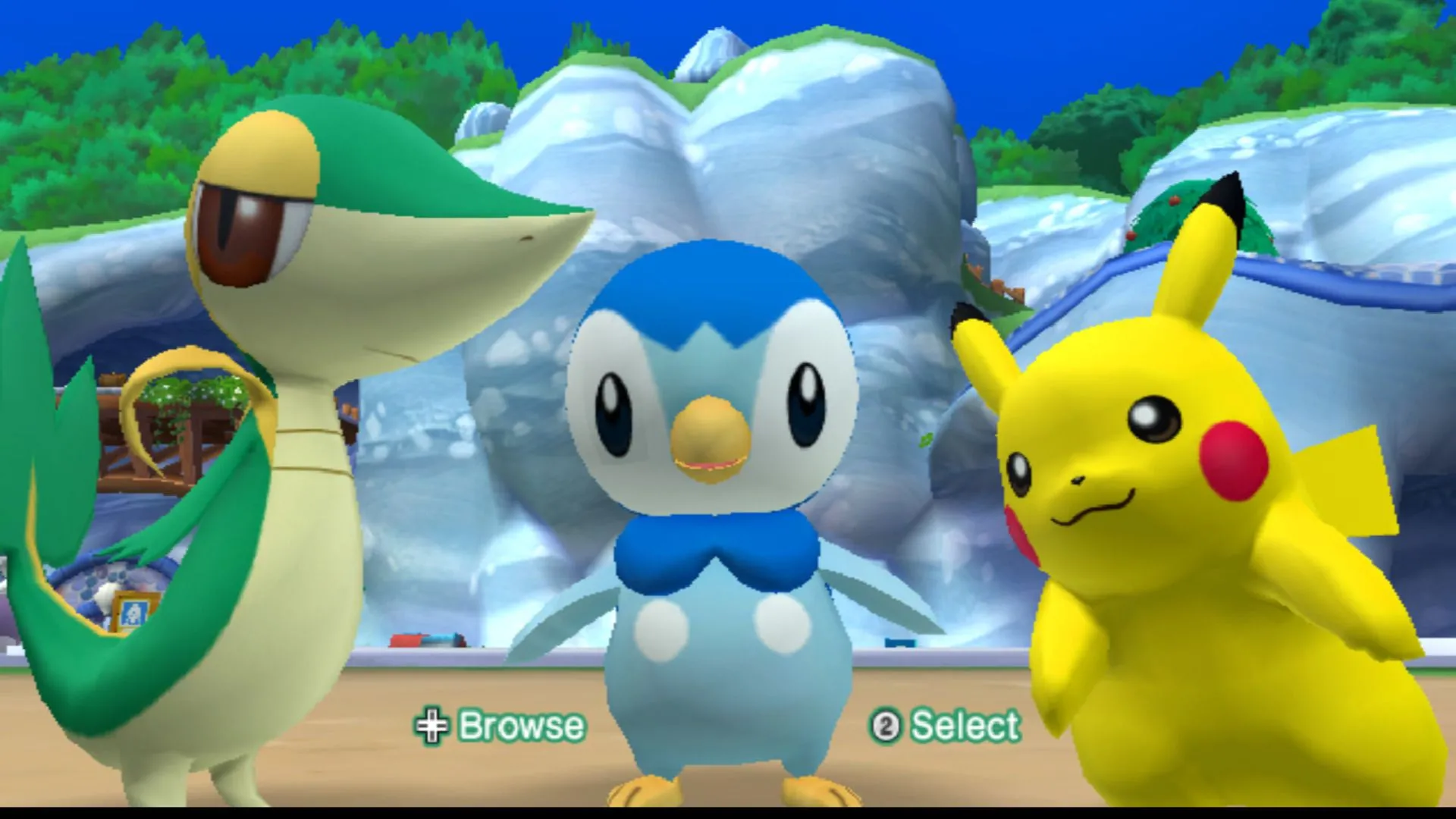 Một số Pokémon có thể chơi được từ PokéPark 2: Wonders Beyond đang xuất hiện trong công viên