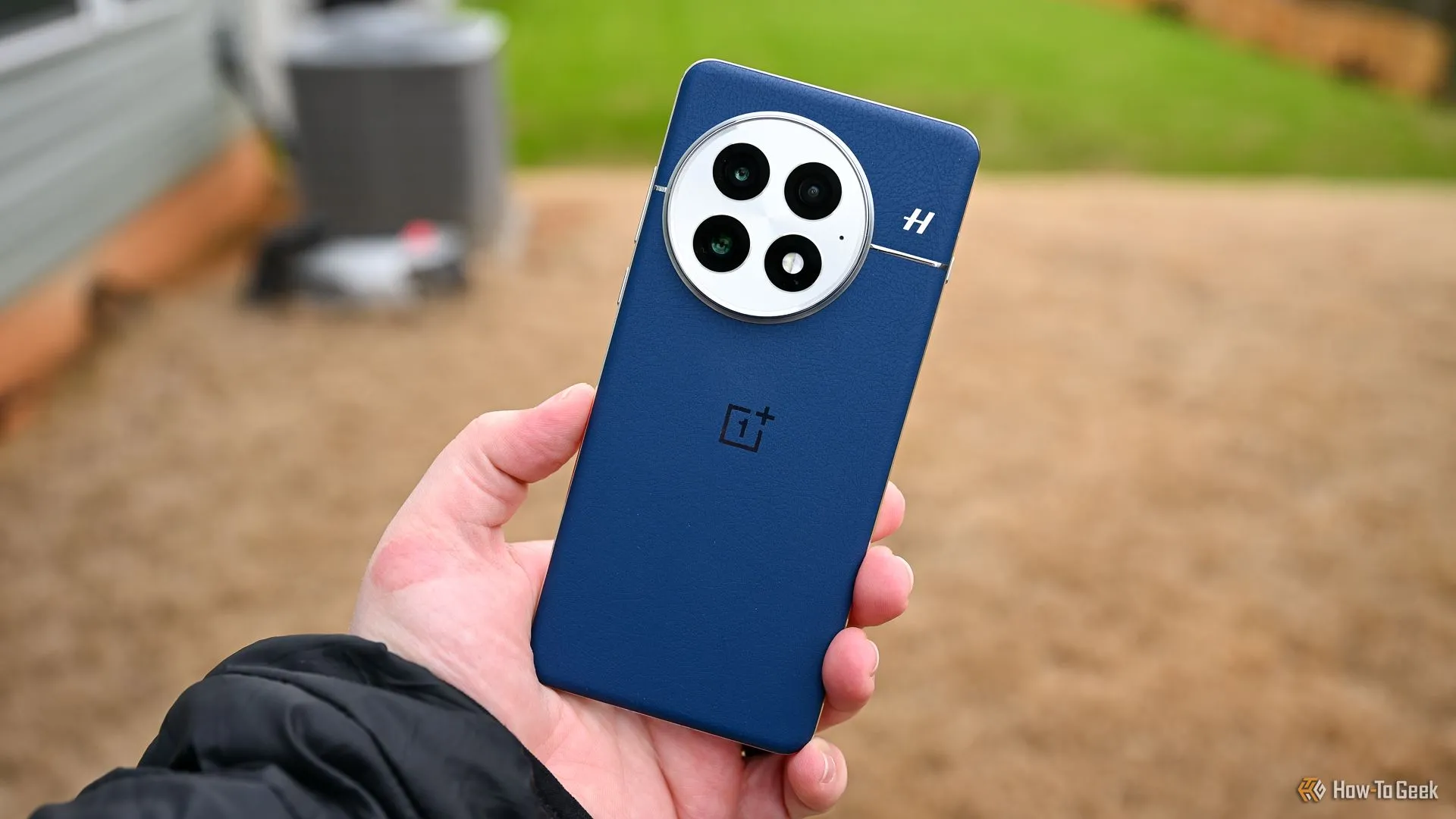 Người cầm OnePlus 13 màu xanh, khoe mặt lưng và cụm camera