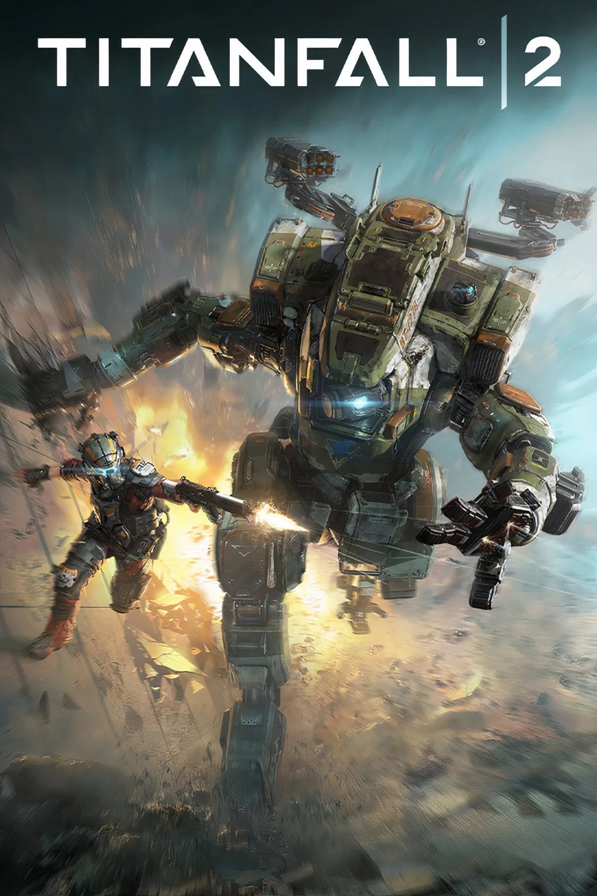 Người lính và Titan chiến đấu trong Titanfall 2, biểu tượng của sự kết hợp giữa bắn súng tốc độ và mech khổng lồ