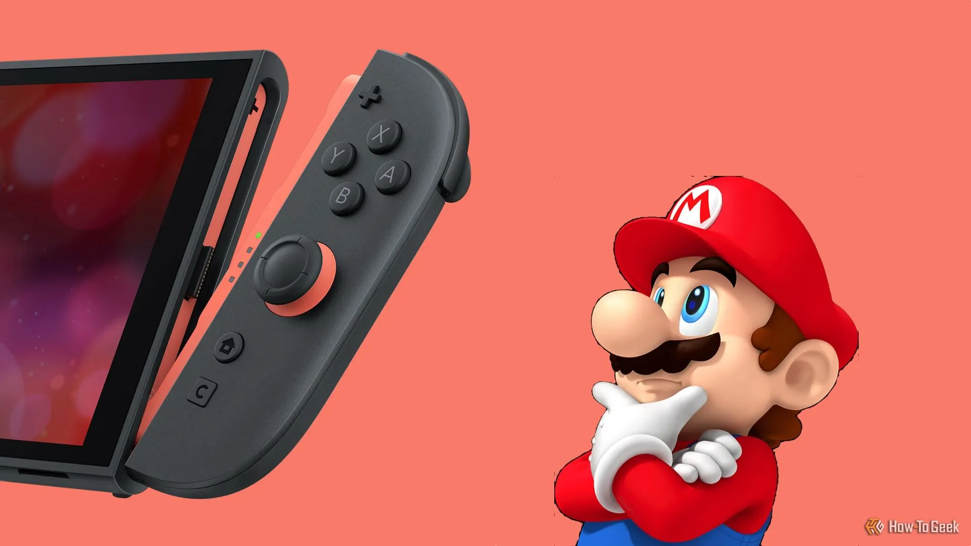Nhân vật Mario nhìn vào một chiếc Nintendo Switch 2, minh họa khả năng tương thích ngược