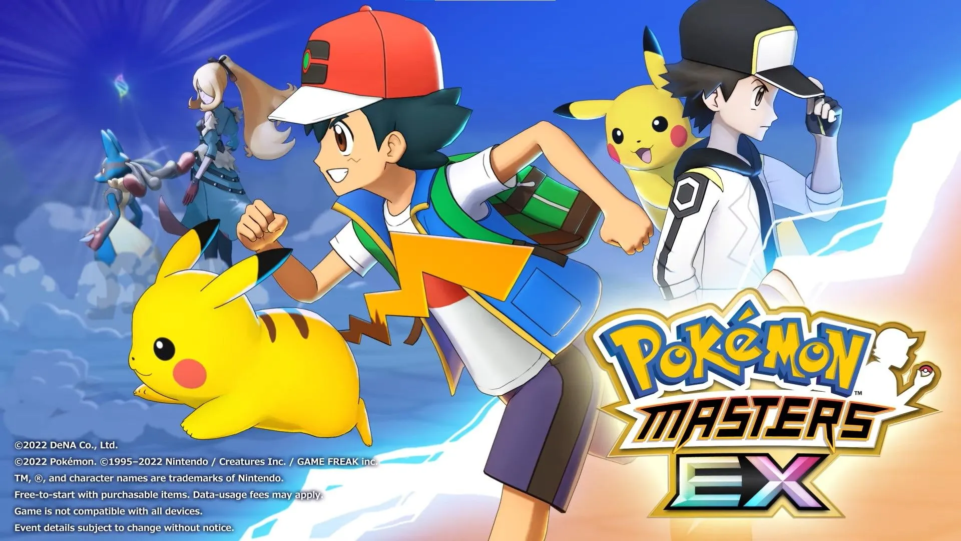 Nhiều nhân vật Huấn luyện viên và Pokémon từ Pokémon Masters EX đang tập hợp