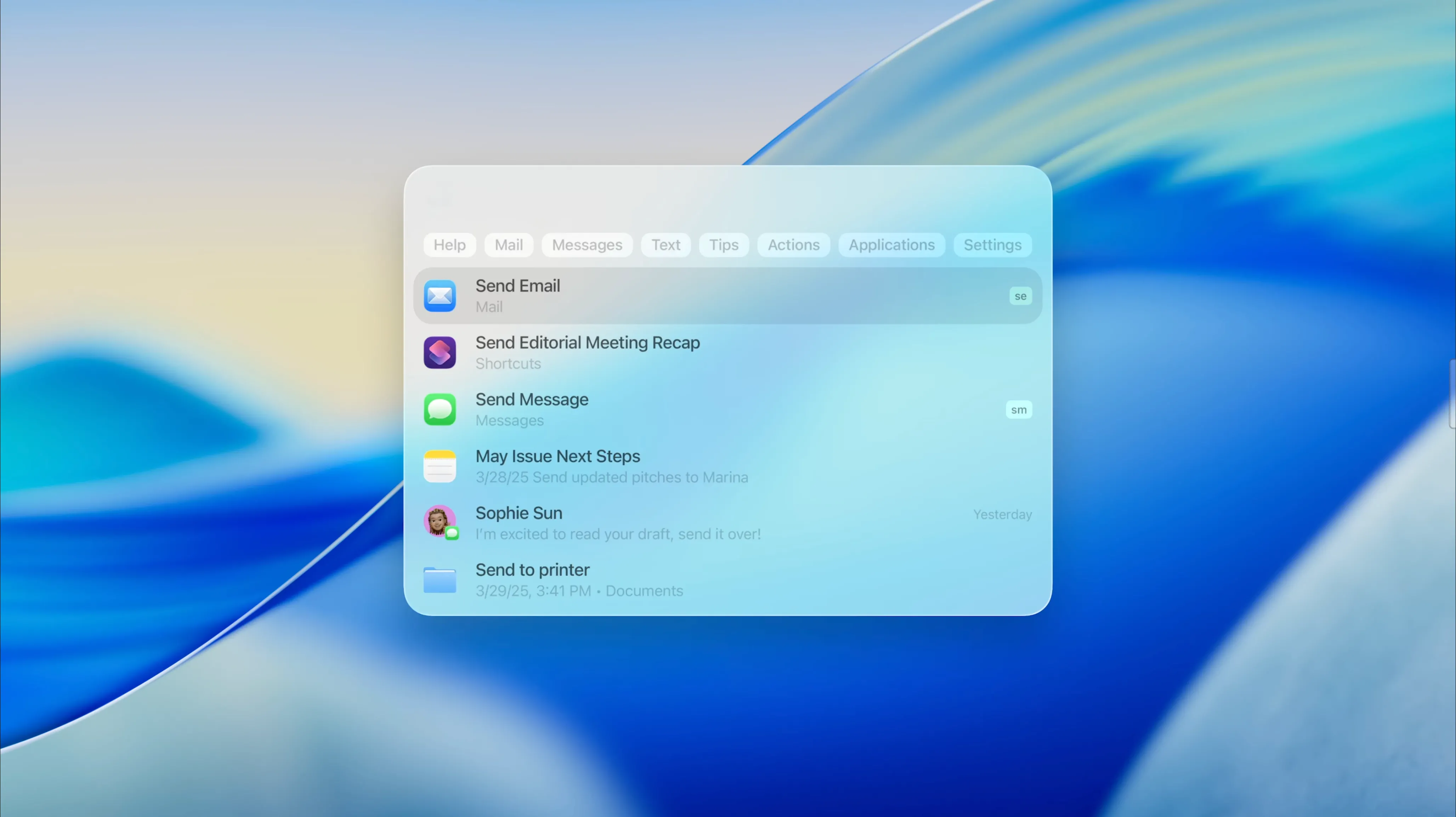 Những cải tiến về Spotlight trong macOS 26 Tahoe.