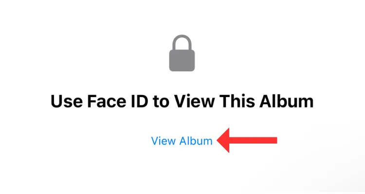 Nút &quot;Xem Album&quot; để truy cập các ảnh đã ẩn trong ứng dụng Ảnh.