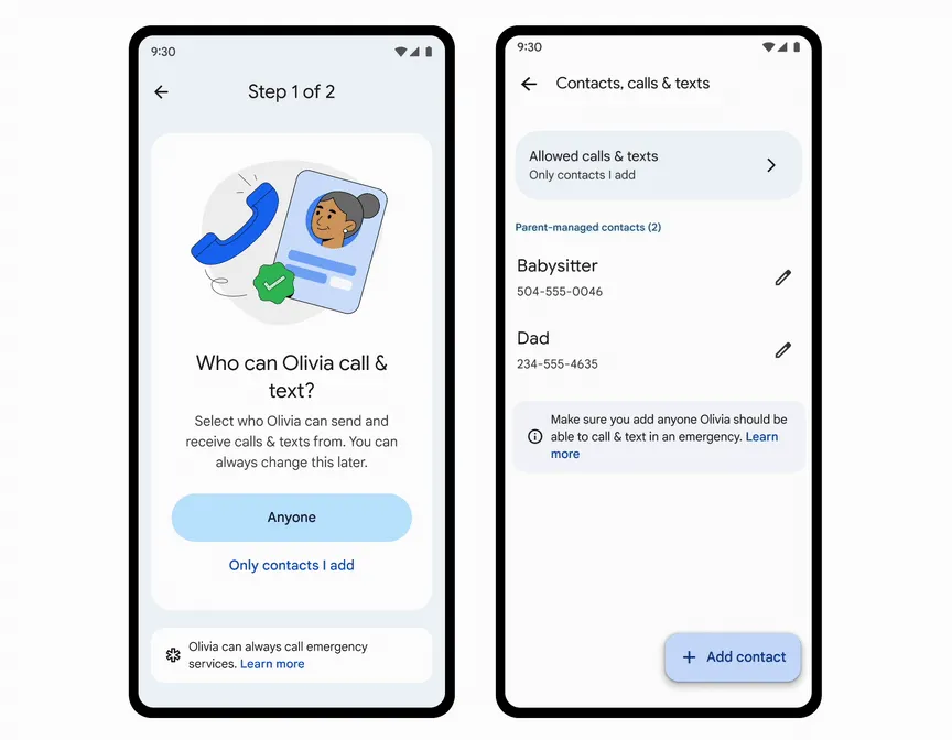 Phụ huynh quản lý danh bạ của trẻ qua tính năng Parent-Managed Contacts trong Google Family Link, đảm bảo an toàn cho con.